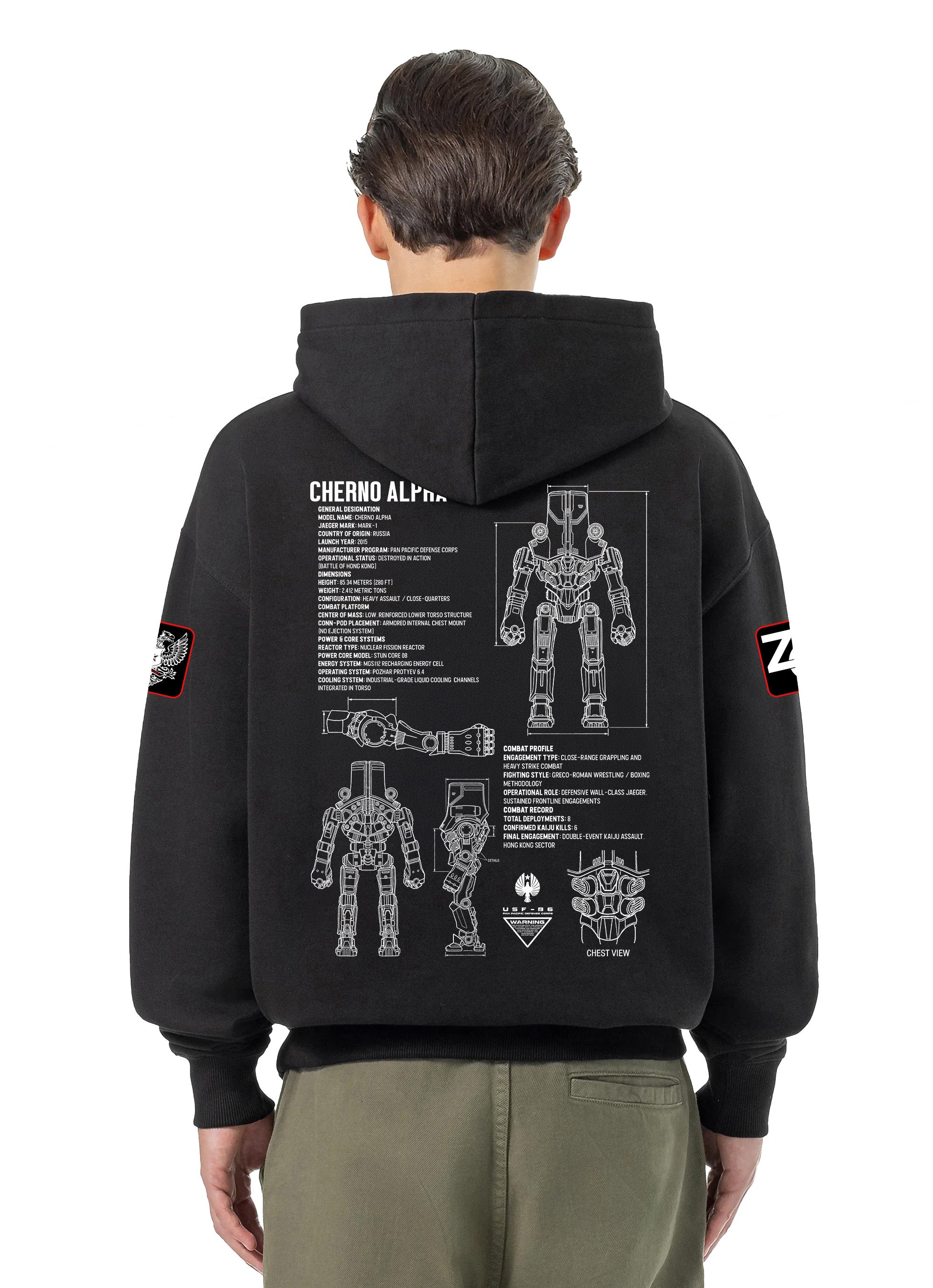 Cherno Alpha Bluza Oversize z kapturem 320g