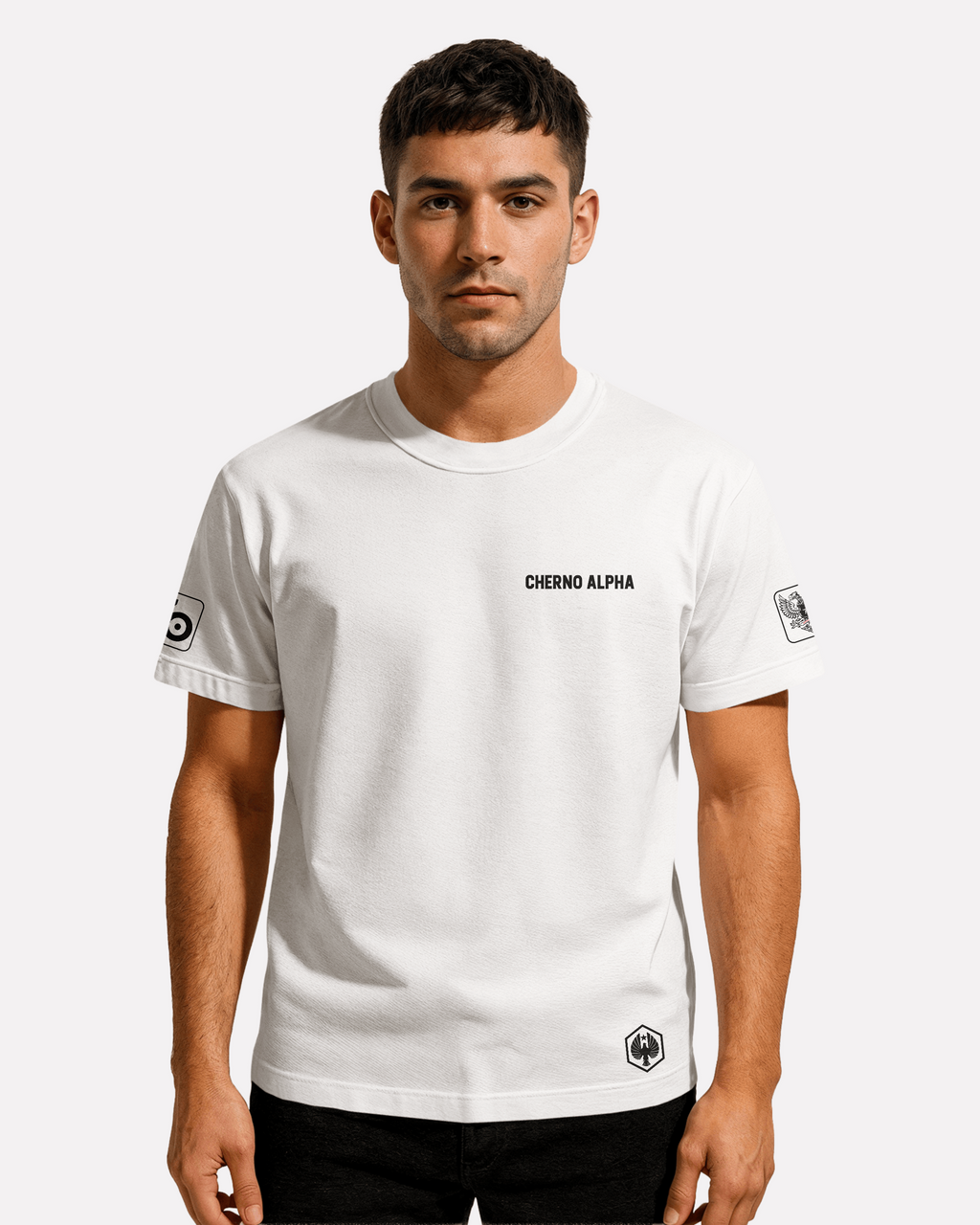 Cherno Alpha T-shirt Classic Unisex biała/czarna