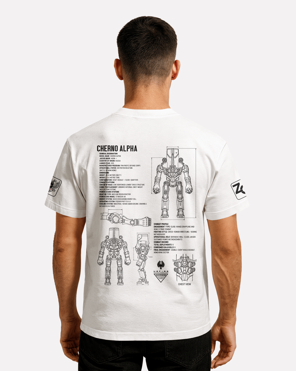 Cherno Alpha T-shirt Classic Unisex biała/czarna