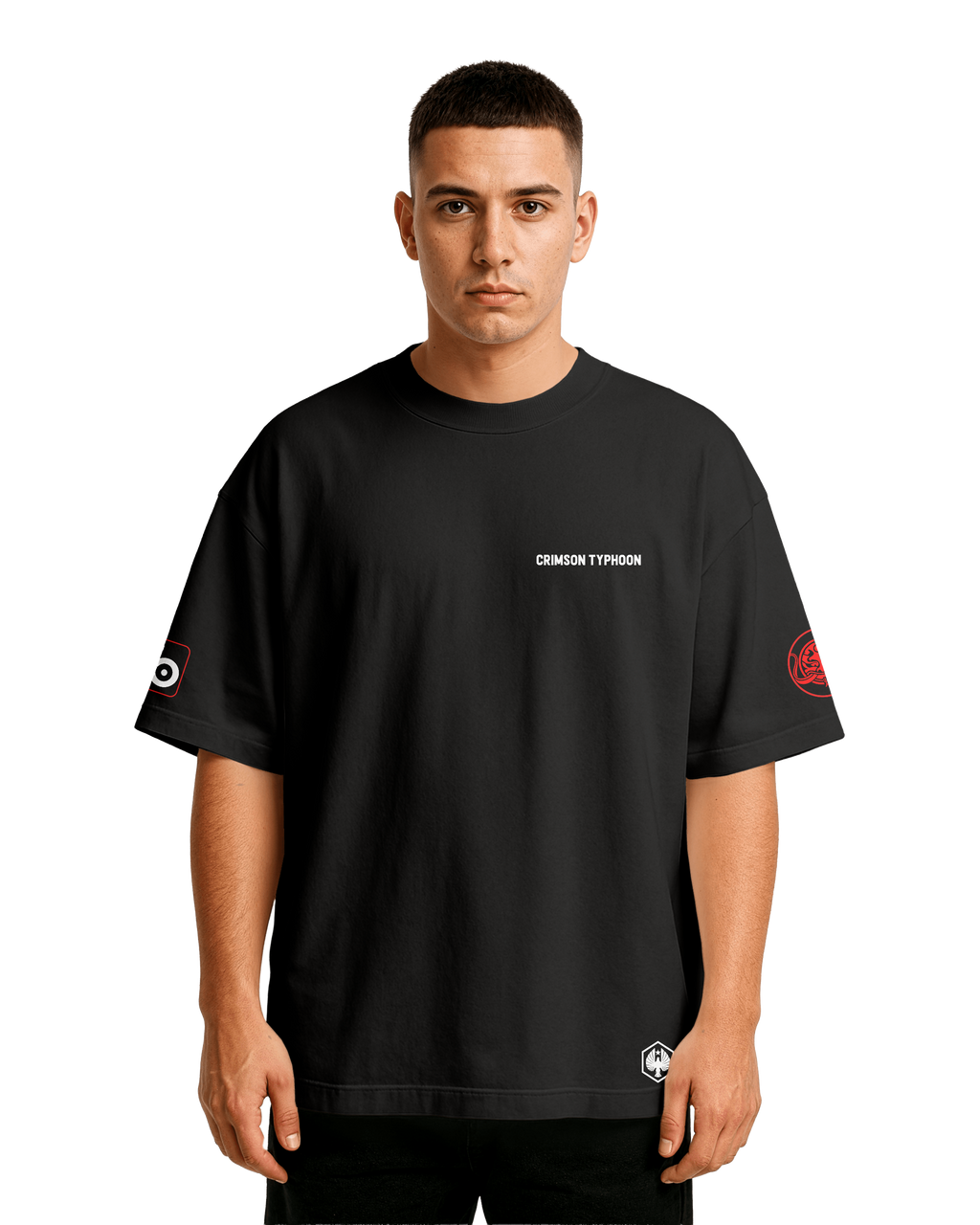 Crimson Typhoon Oversize T-shirt Unisex biała/czarna
