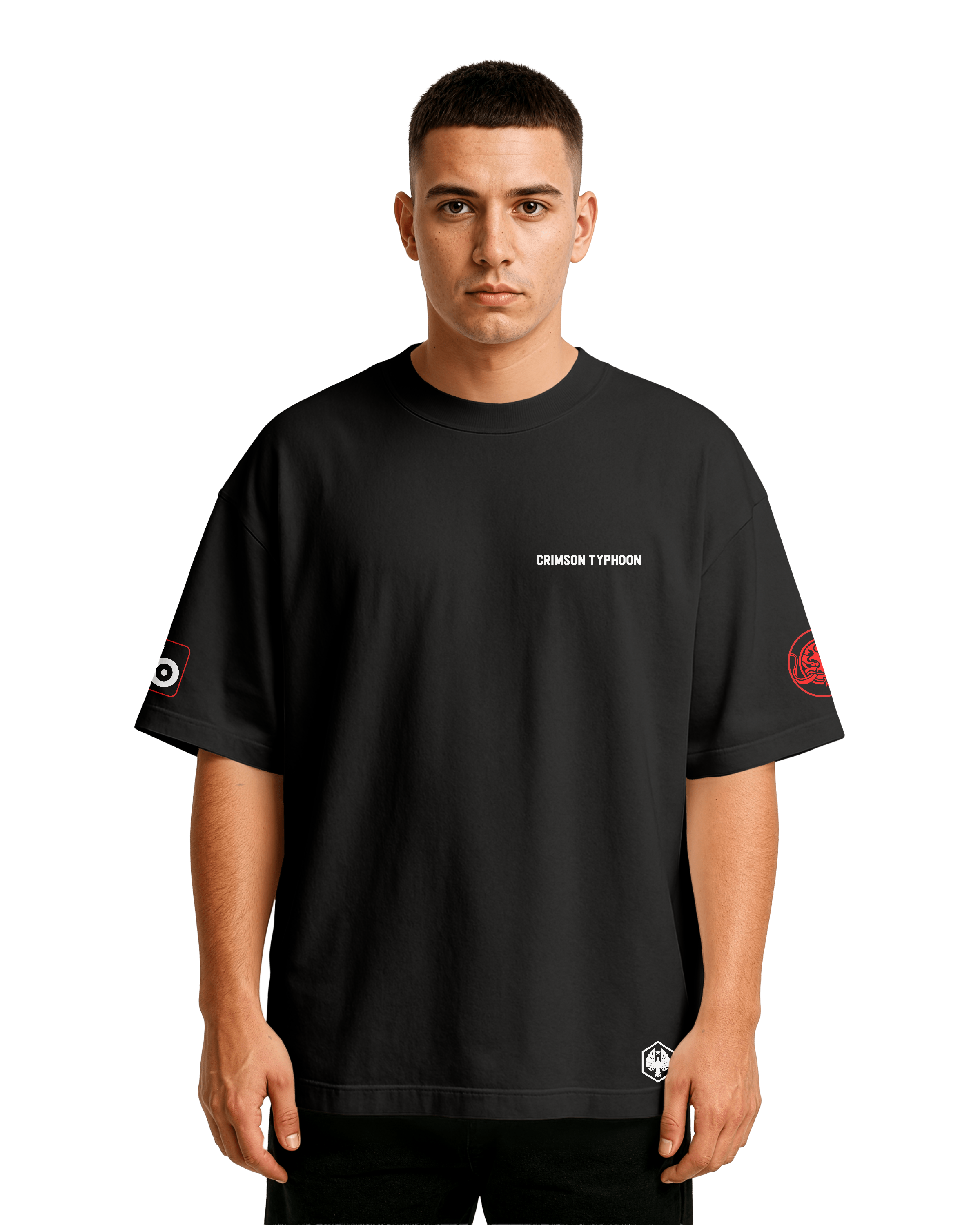 Crimson Typhoon Oversize T-shirt Unisex biała/czarna