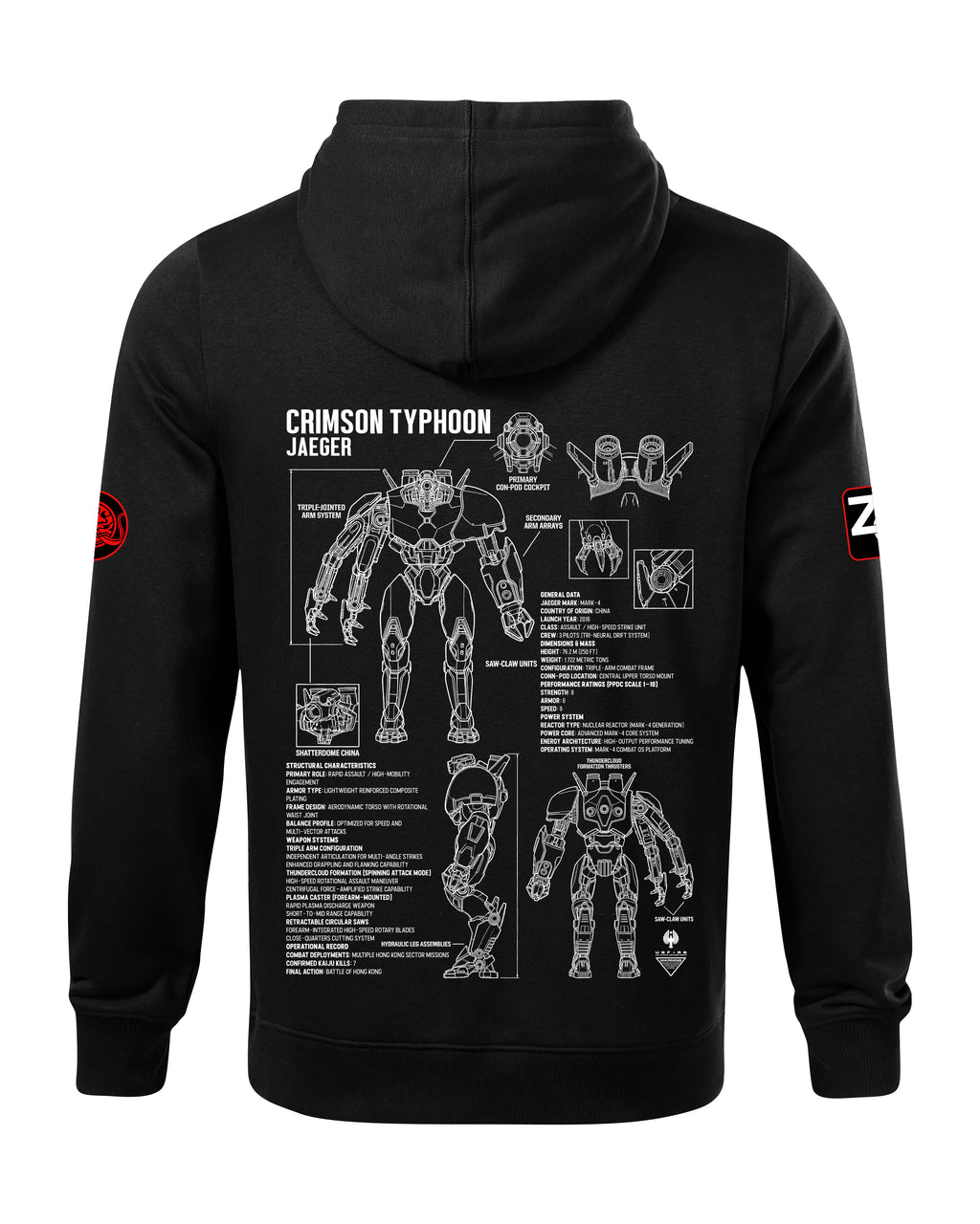 Crimson Typhoon Bluza z kapturem 320g