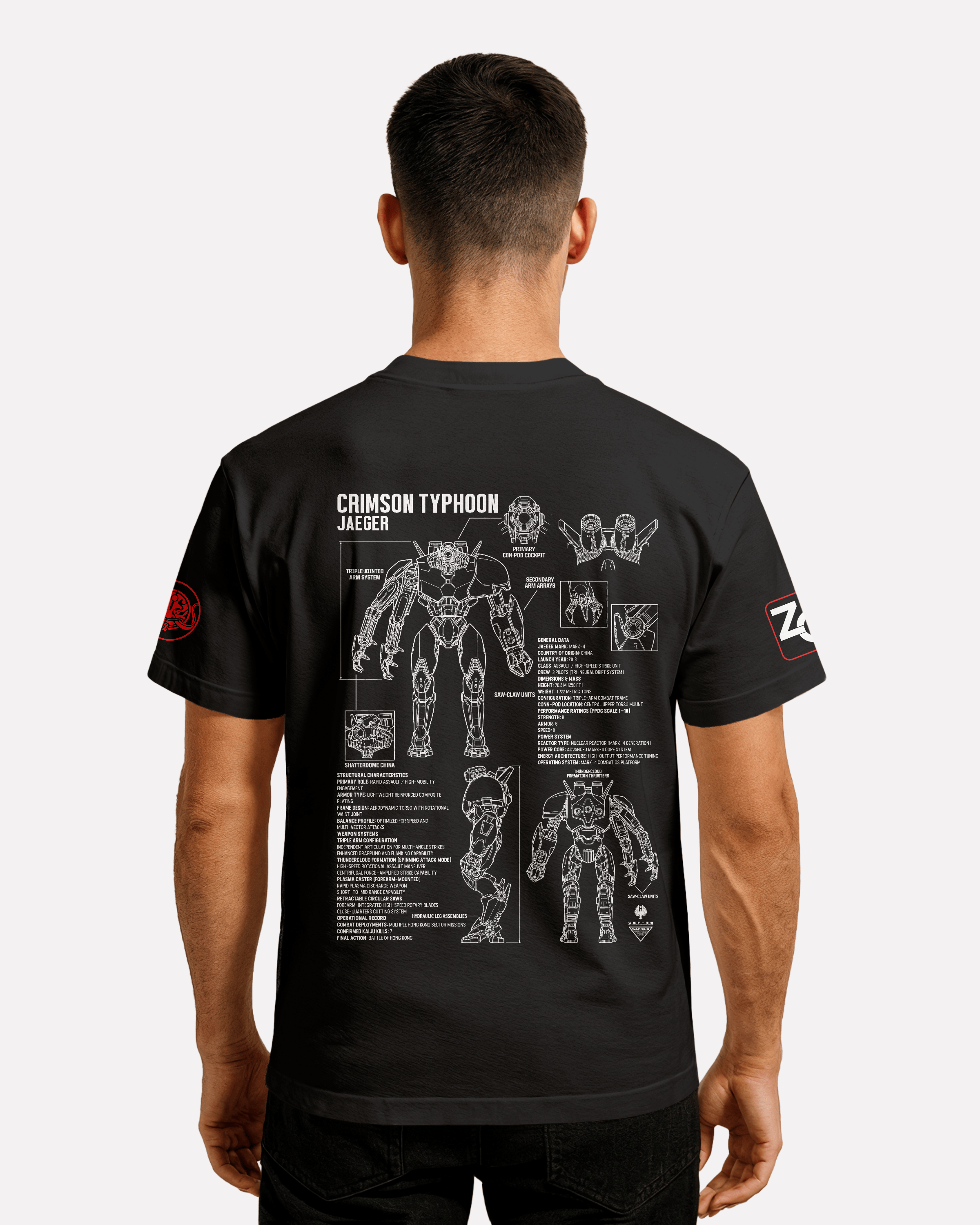 Crimson Typhoon T-shirt Classic Unisex biała/czarna