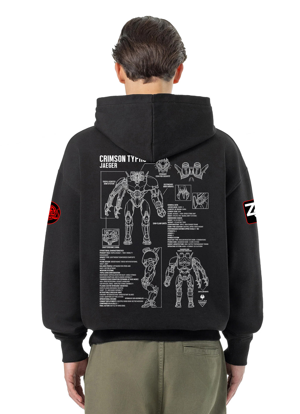 Crimson Typhoon Bluza Oversize z kapturem 320g