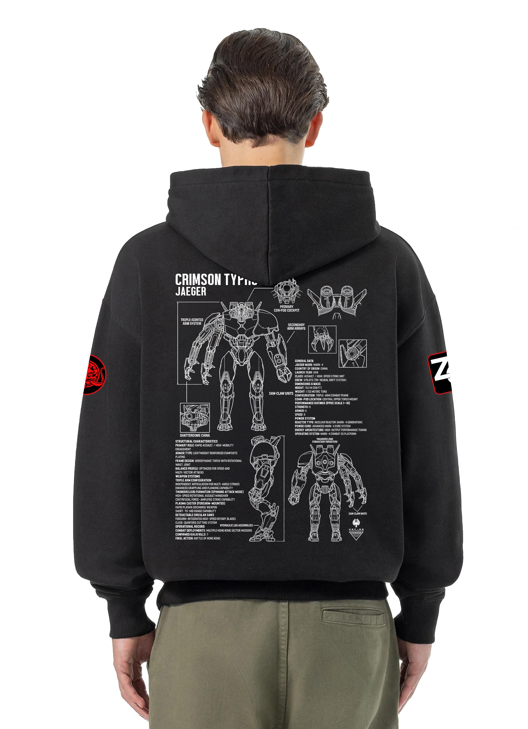 Crimson Typhoon Bluza Oversize z kapturem 320g