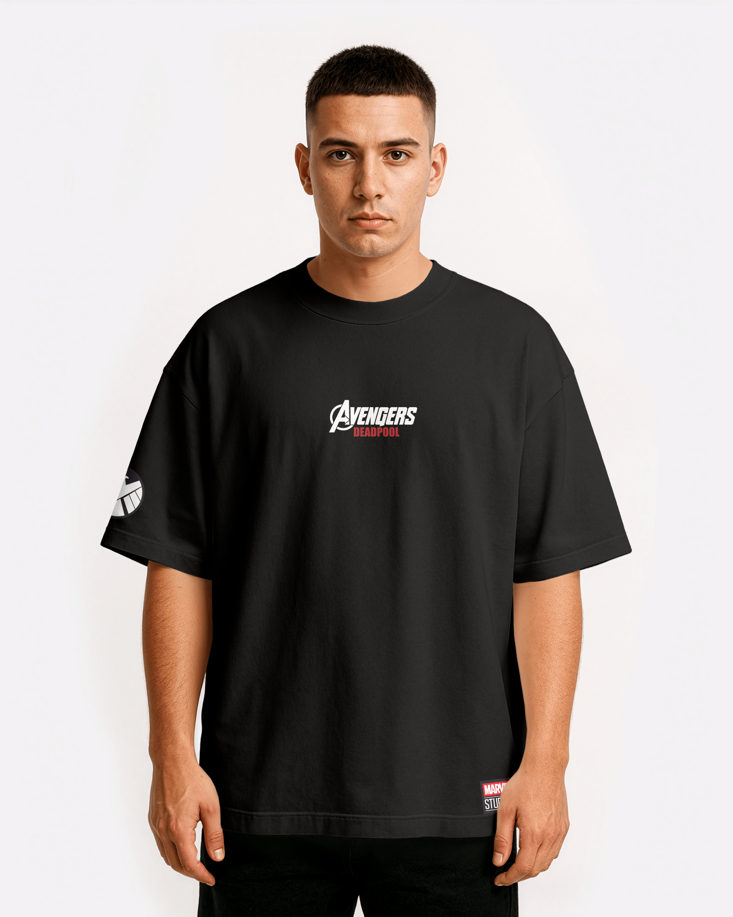 Deadpool Oversize/Box T-shirt Unisex biała/czarna