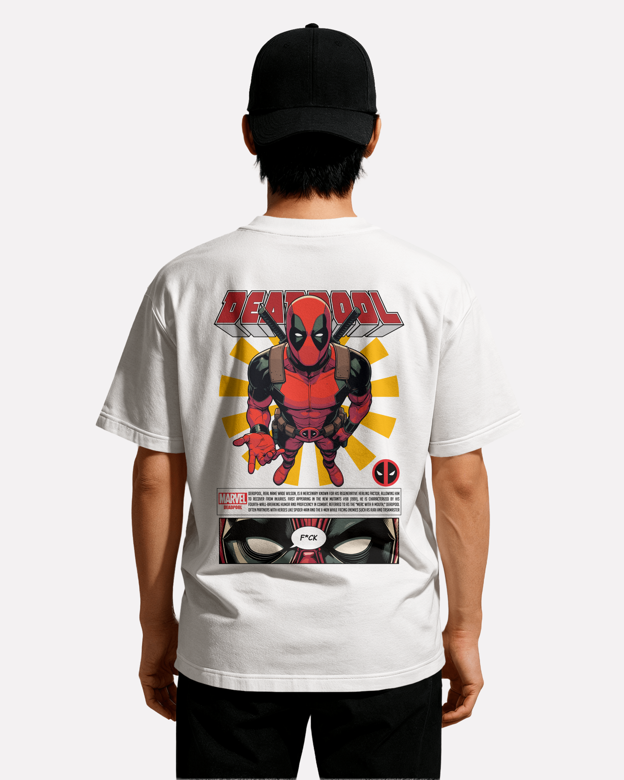 Deadpool T-shirt Classic Unisex biała/czarna