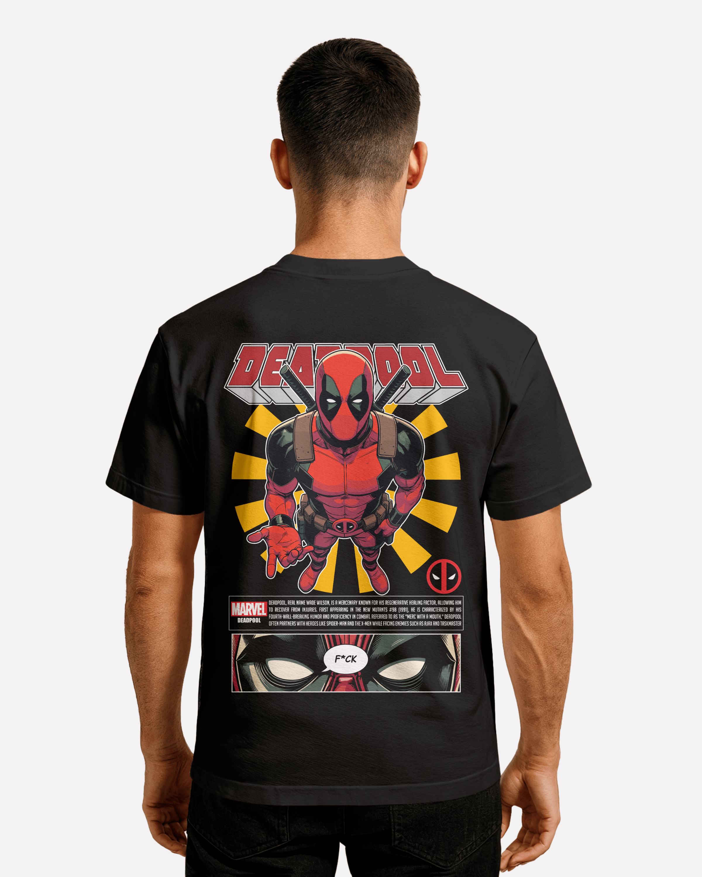 Deadpool T-shirt Classic Unisex biała/czarna