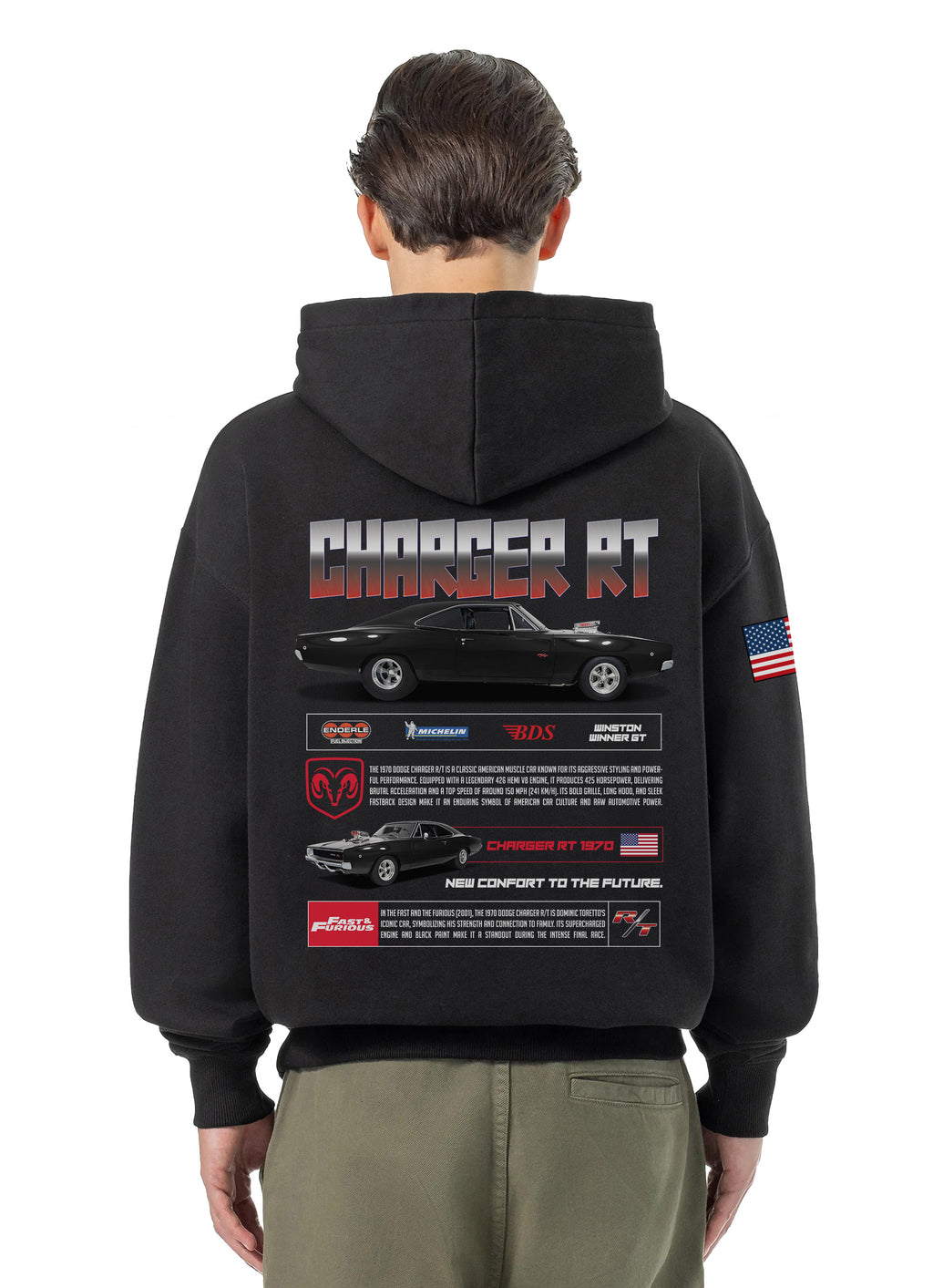 Dodge Charger Bluza Oversize z kapturem 320g