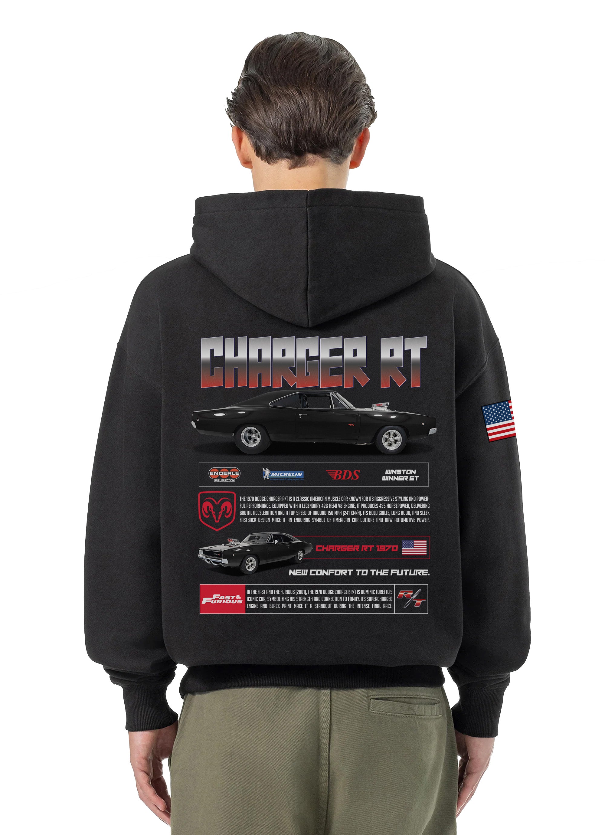 Dodge Charger Bluza Oversize z kapturem 320g