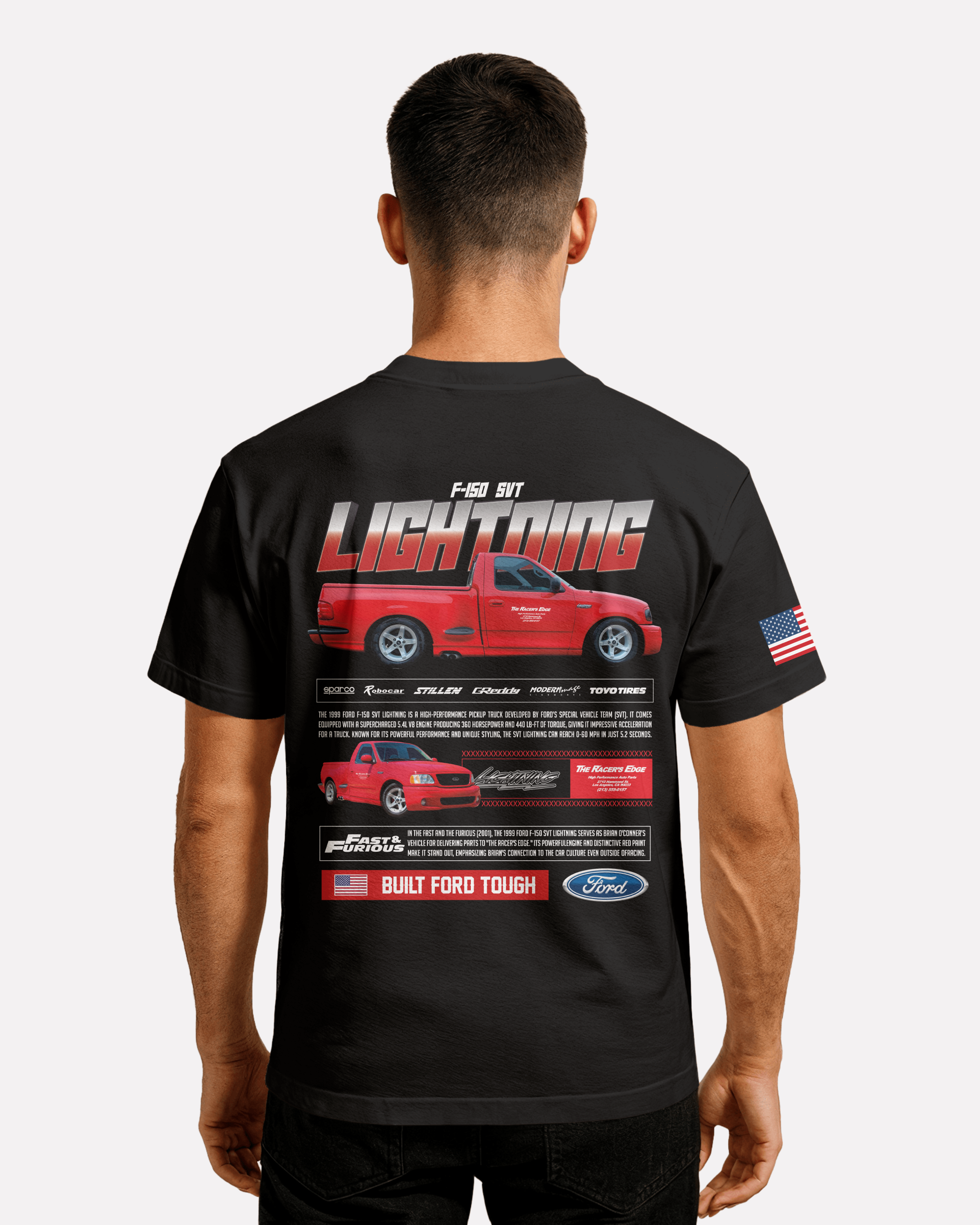 Ford F-150 T-shirt Classic Unisex biała/czarna