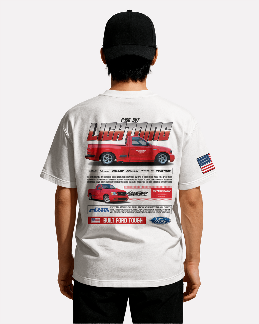 Ford F-150 T-shirt Classic Unisex biała/czarna