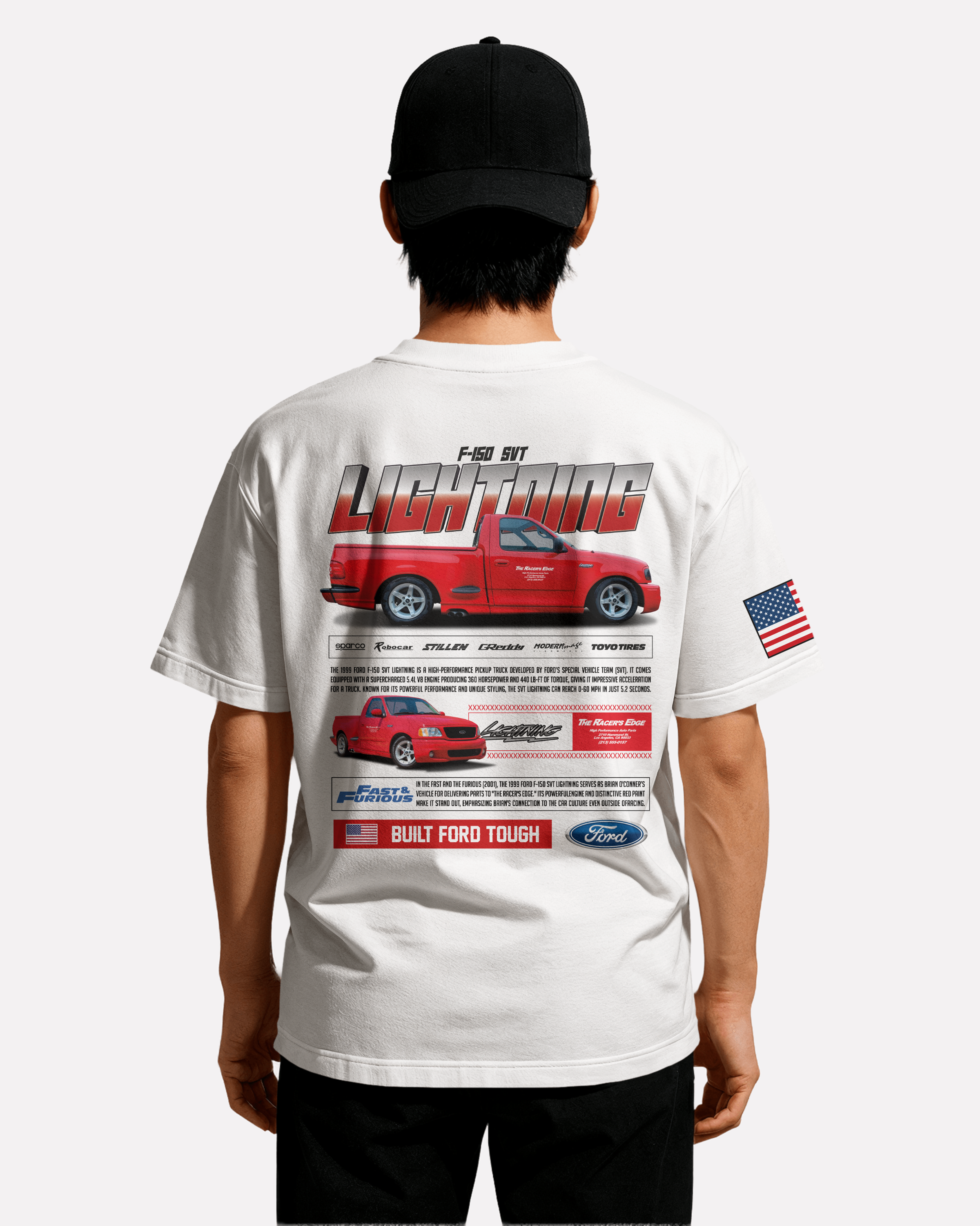 Ford F-150 T-shirt Classic Unisex biała/czarna