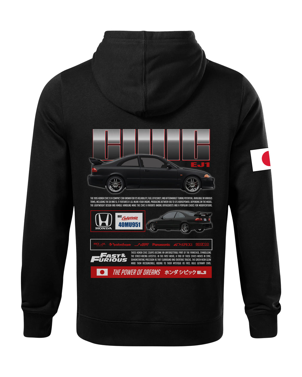 Honda Civic Bluza z kapturem 320g