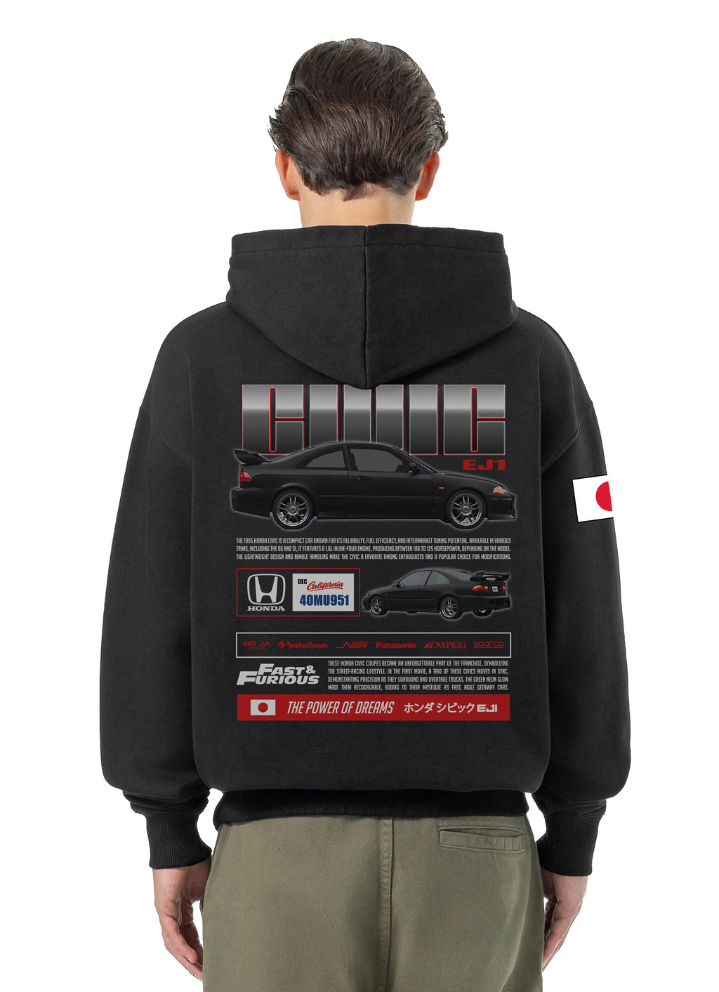 Honda Civic Bluza Oversize z kapturem 320g