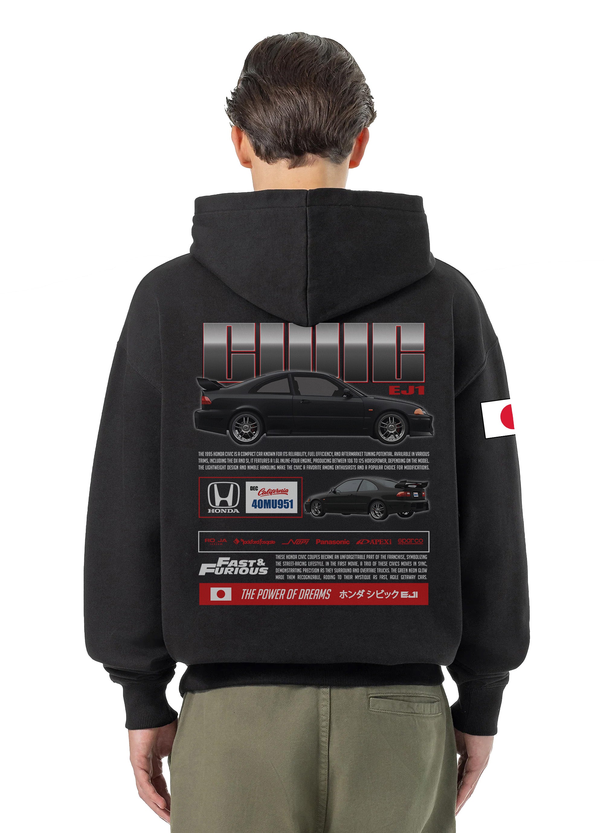 Honda Civic Bluza Oversize z kapturem 320g
