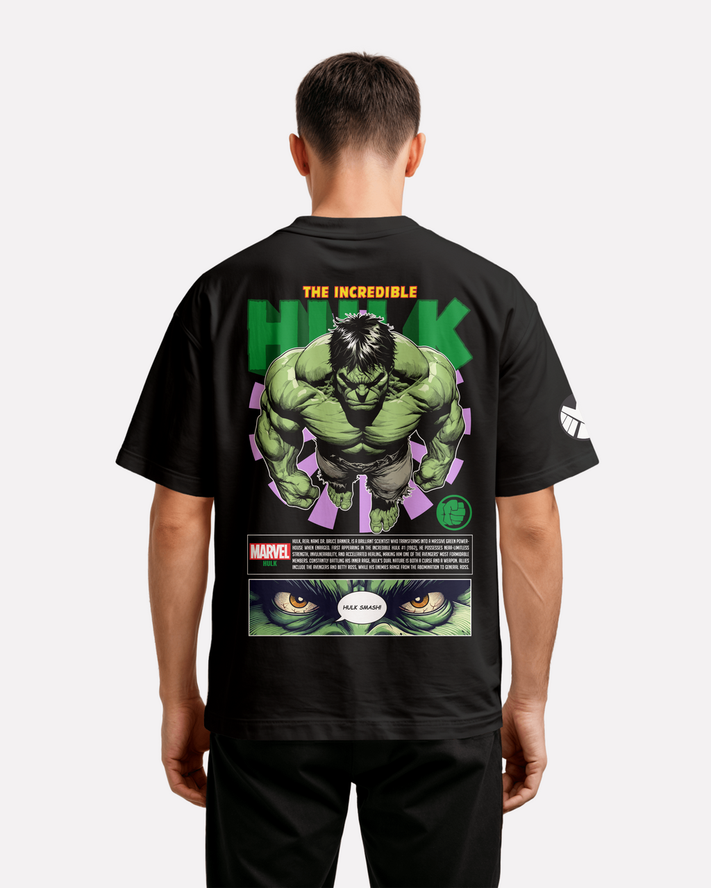 Hulk Oversize/Box T-shirt Unisex biała/czarna