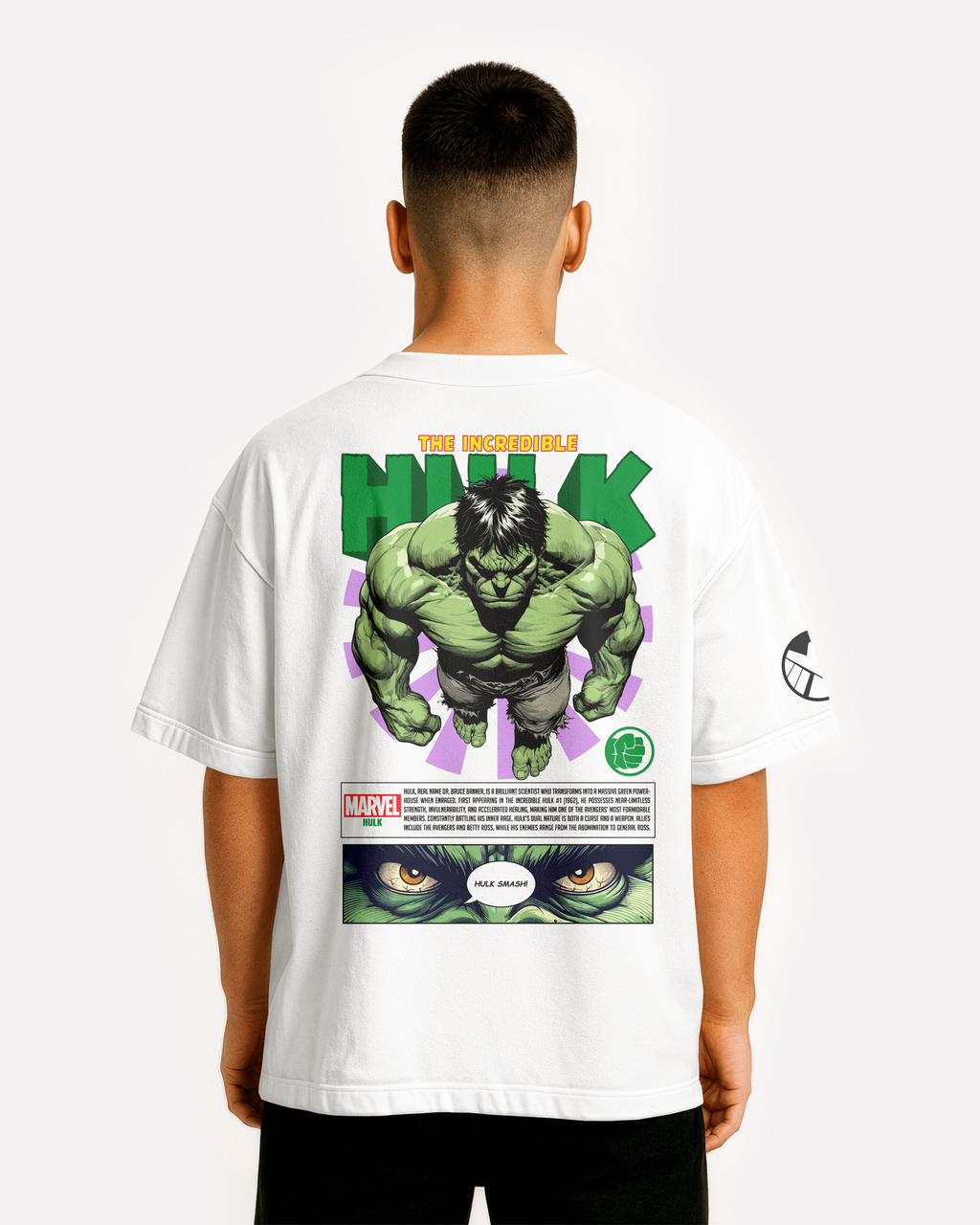 Hulk Oversize/Box T-shirt Unisex biała/czarna