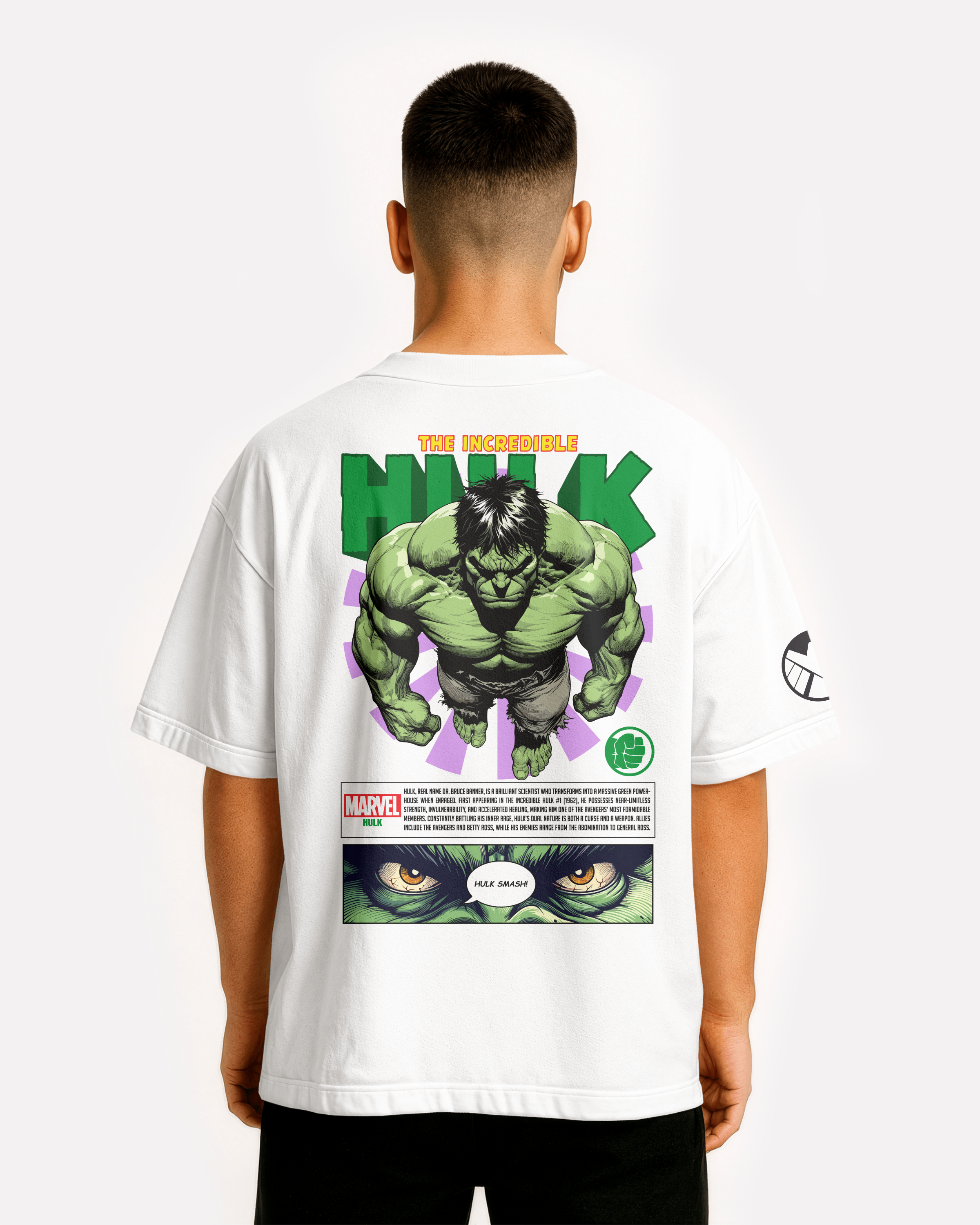 Hulk Oversize/Box T-shirt Unisex biała/czarna
