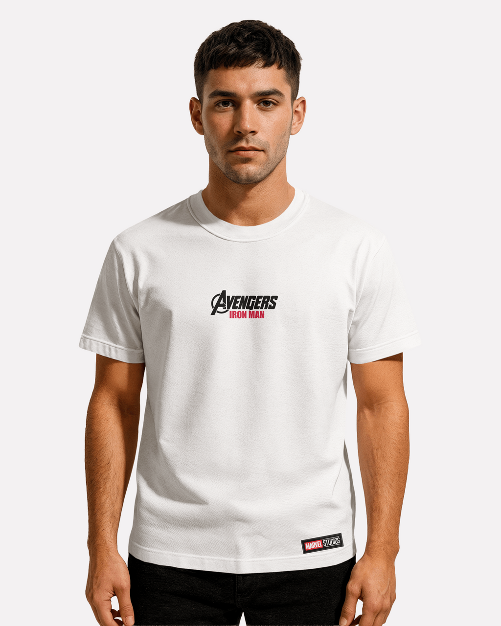 Iron Man T-shirt Classic Unisex biała/czarna