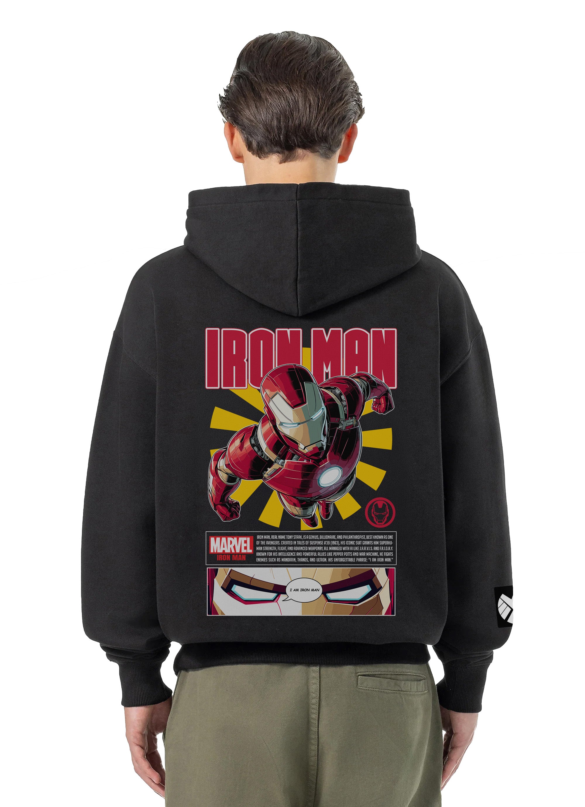 Iron Man Bluza Oversize z kapturem 320g