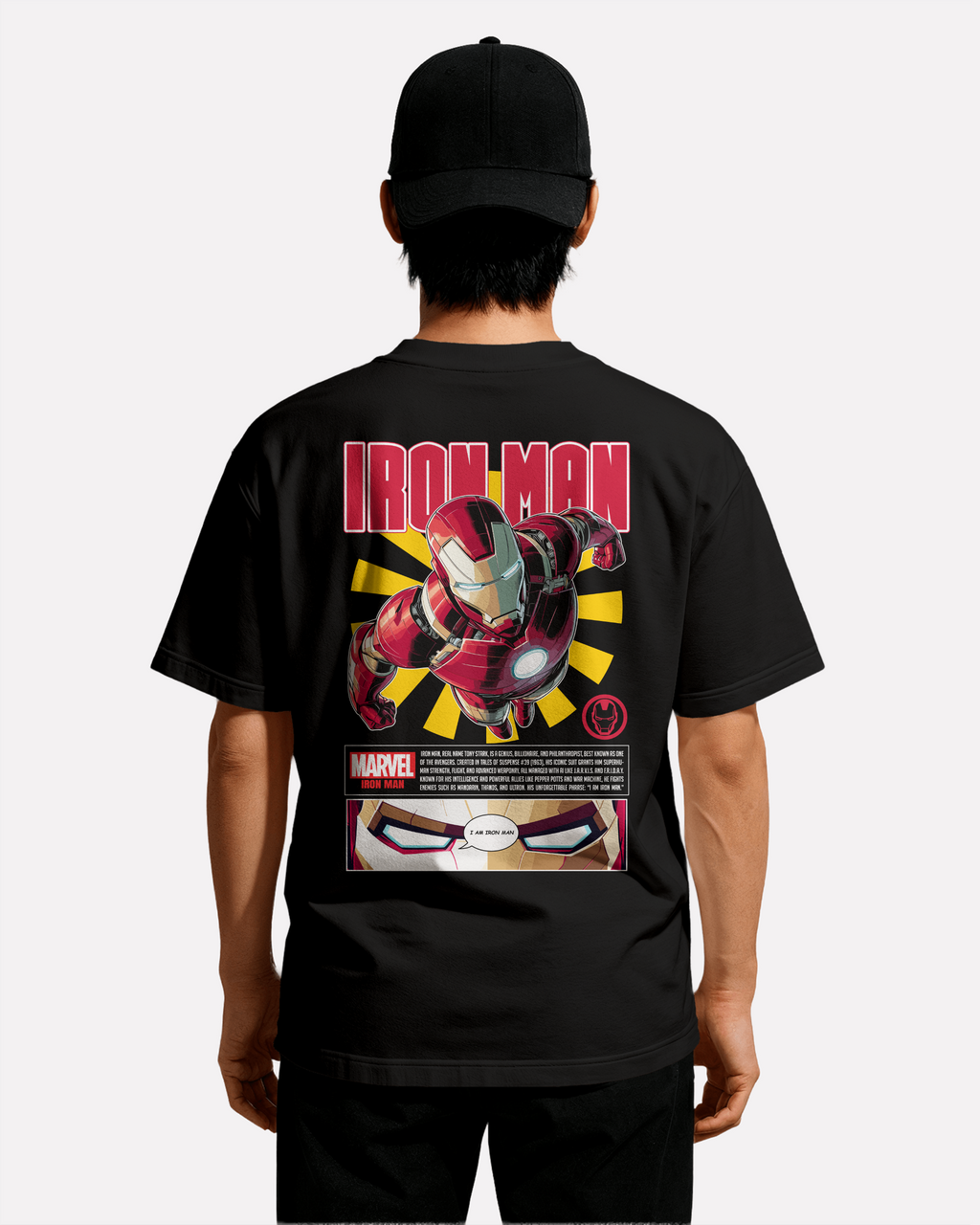 Iron Man T-shirt Classic Unisex biała/czarna