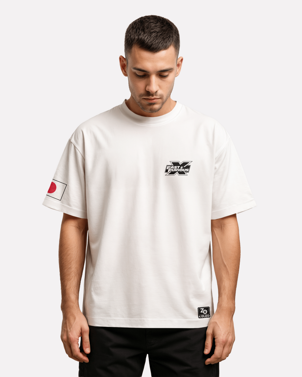 Mazda RX-7 Oversize T-shirt Unisex biała/czarna