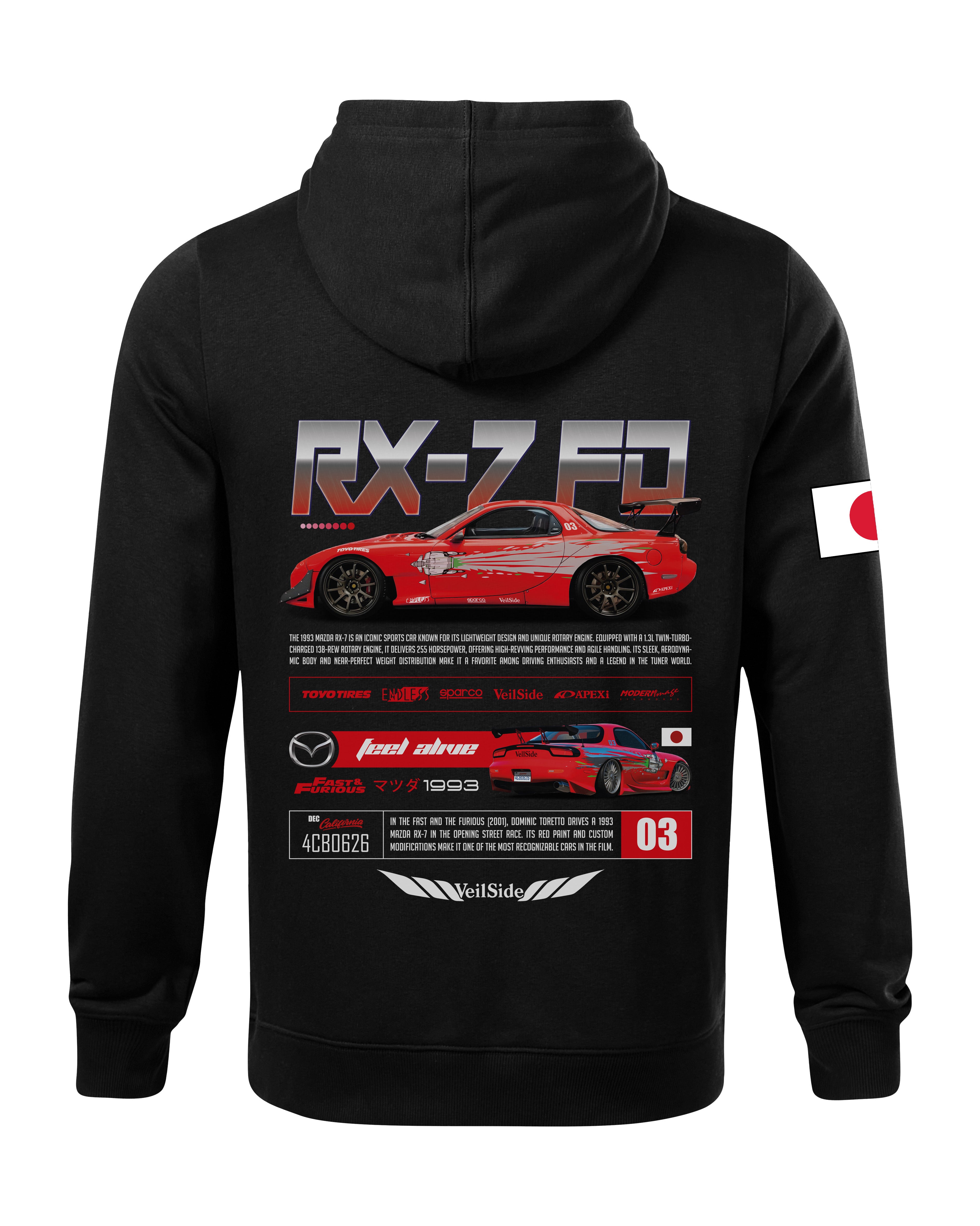 Mazda RX-7 FD Bluza z kapturem 320g