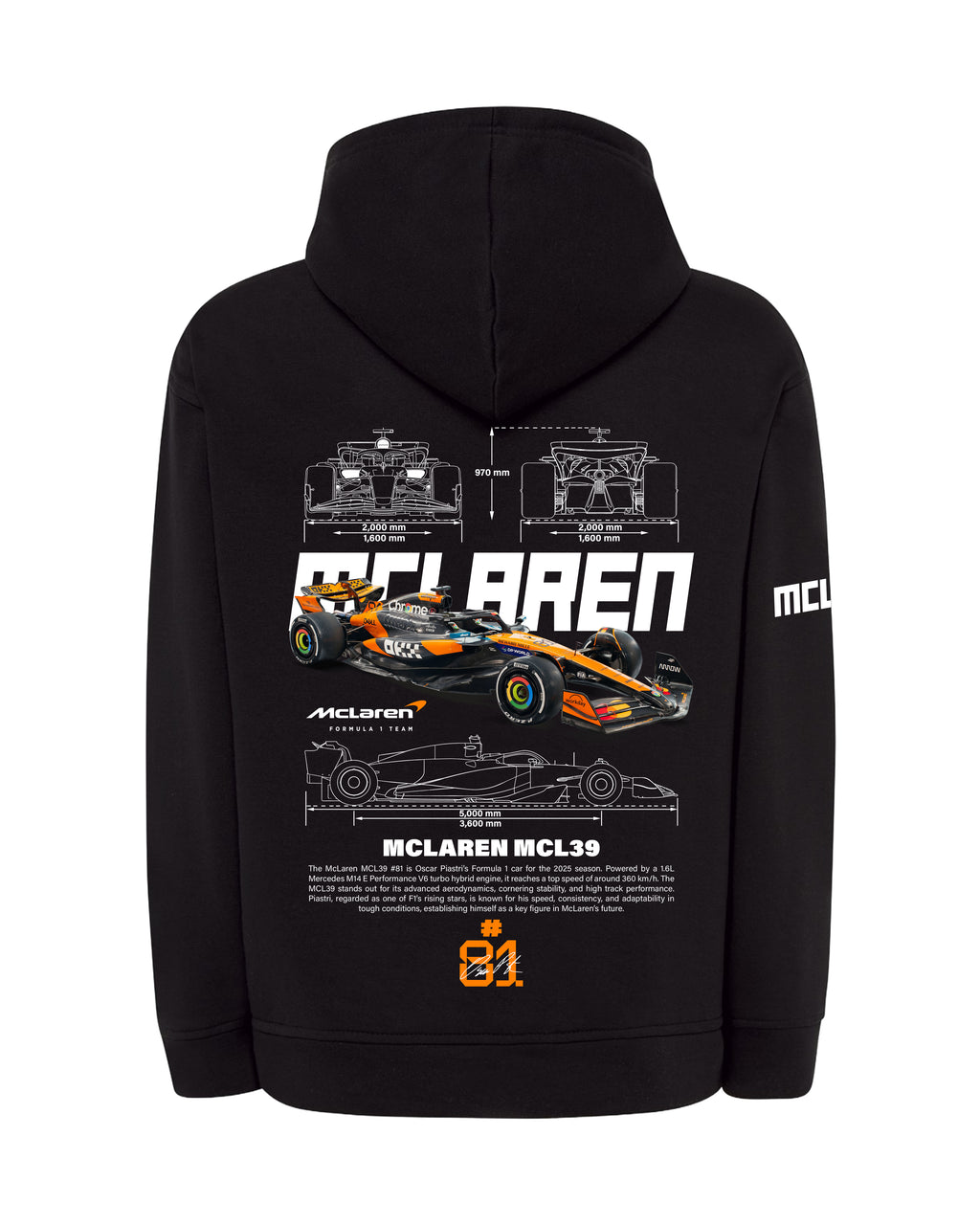 McLaren MCL39 Bluza z kapturem 320g