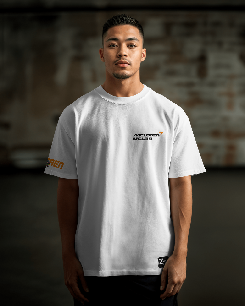 McLaren MCL39 Oversize T-shirt Unisex biała/czarna