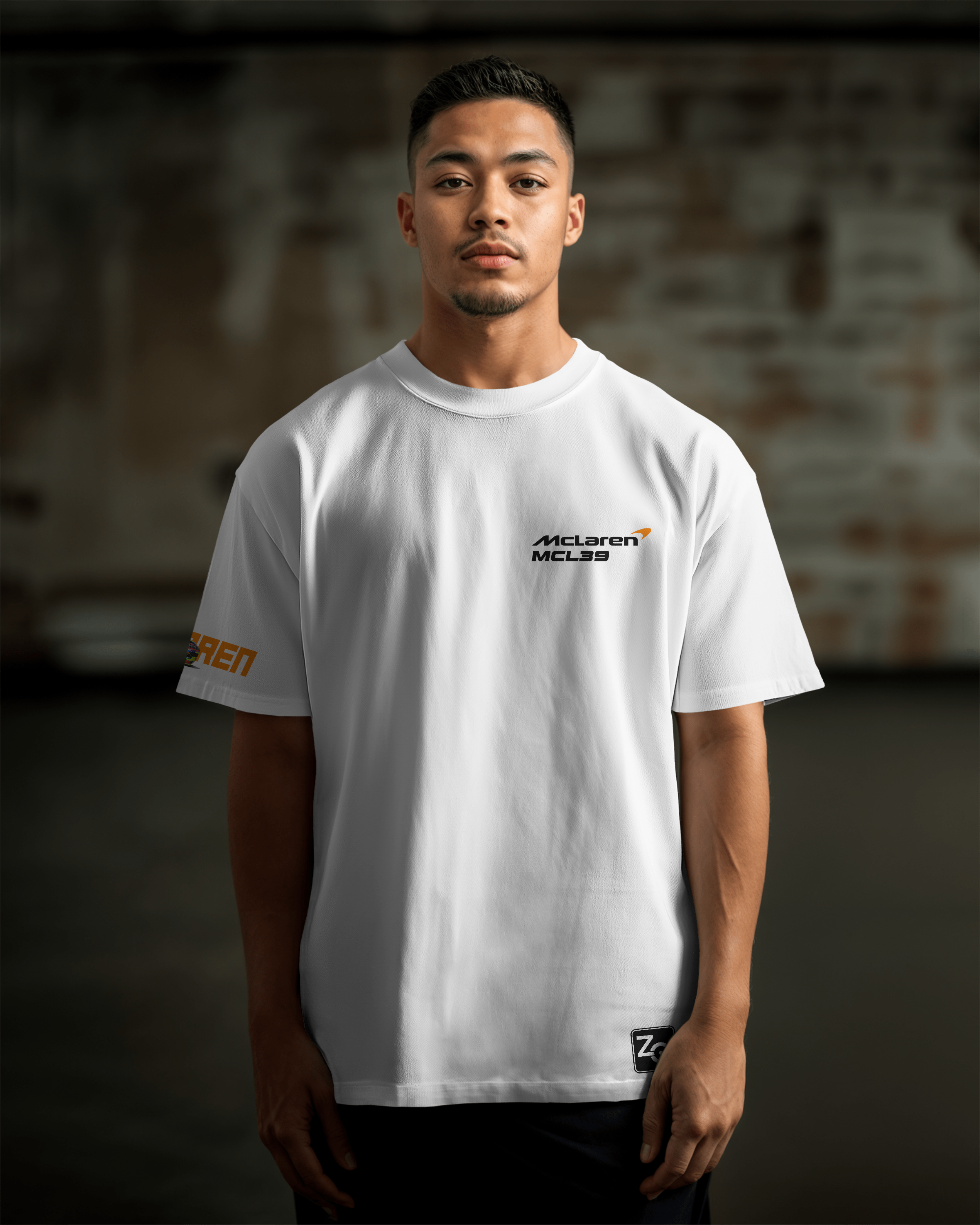 McLaren MCL39 Oversize T-shirt Unisex biała/czarna