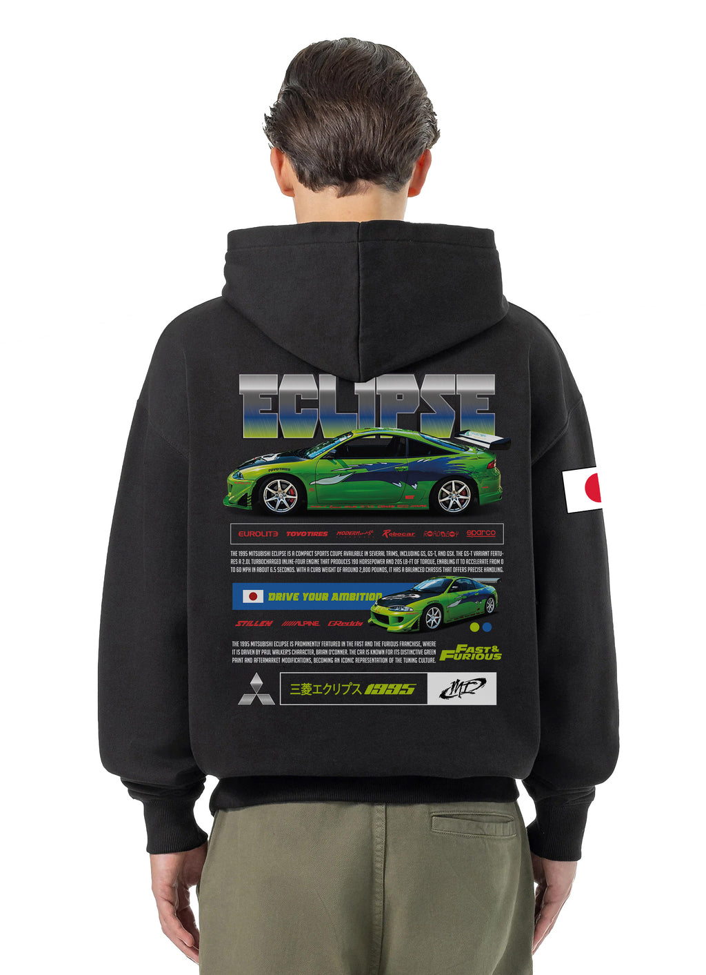Mitsubishi Eclipse Bluza Oversize z kapturem 320g