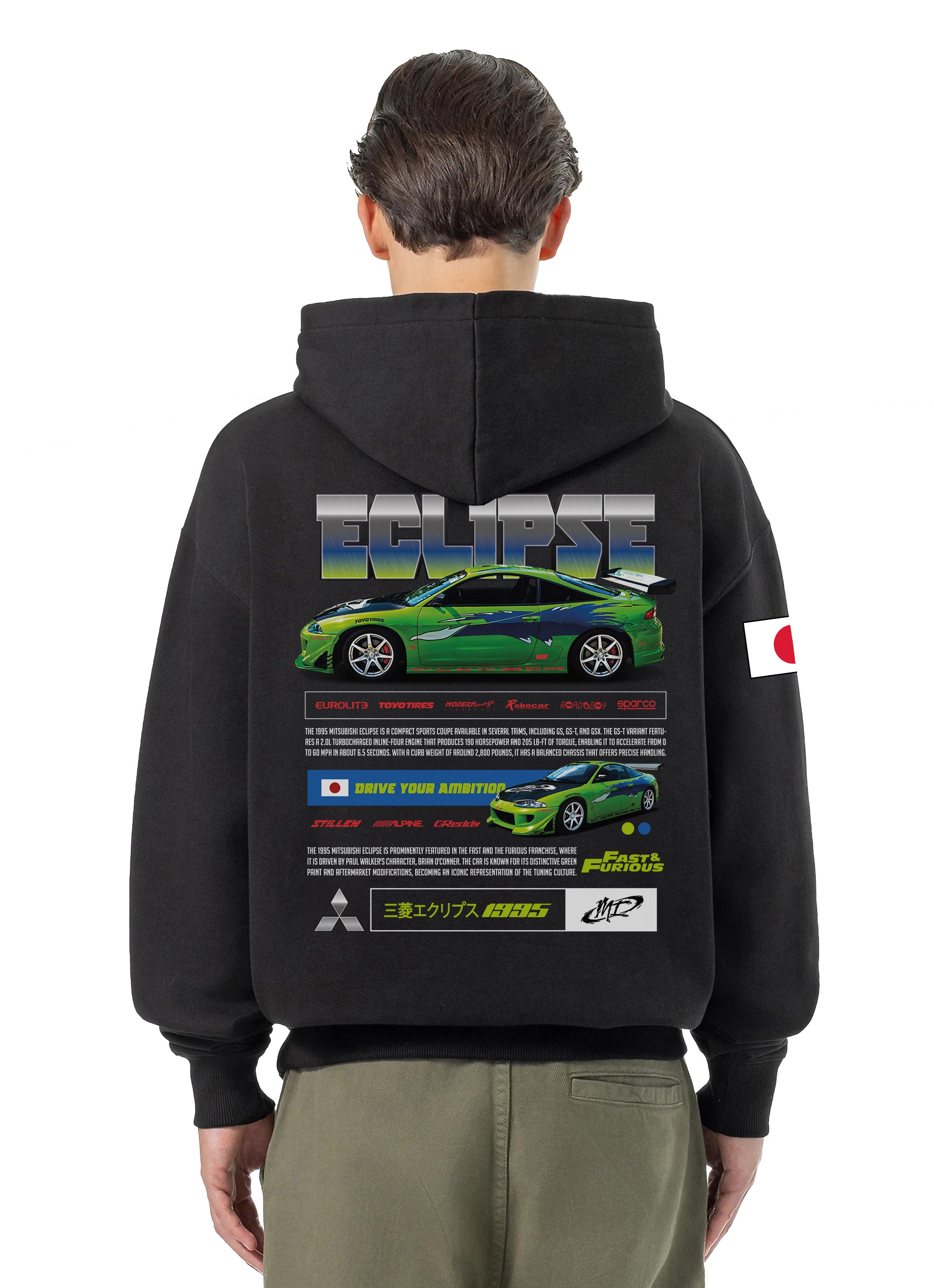 Mitsubishi Eclipse Bluza Oversize z kapturem 320g