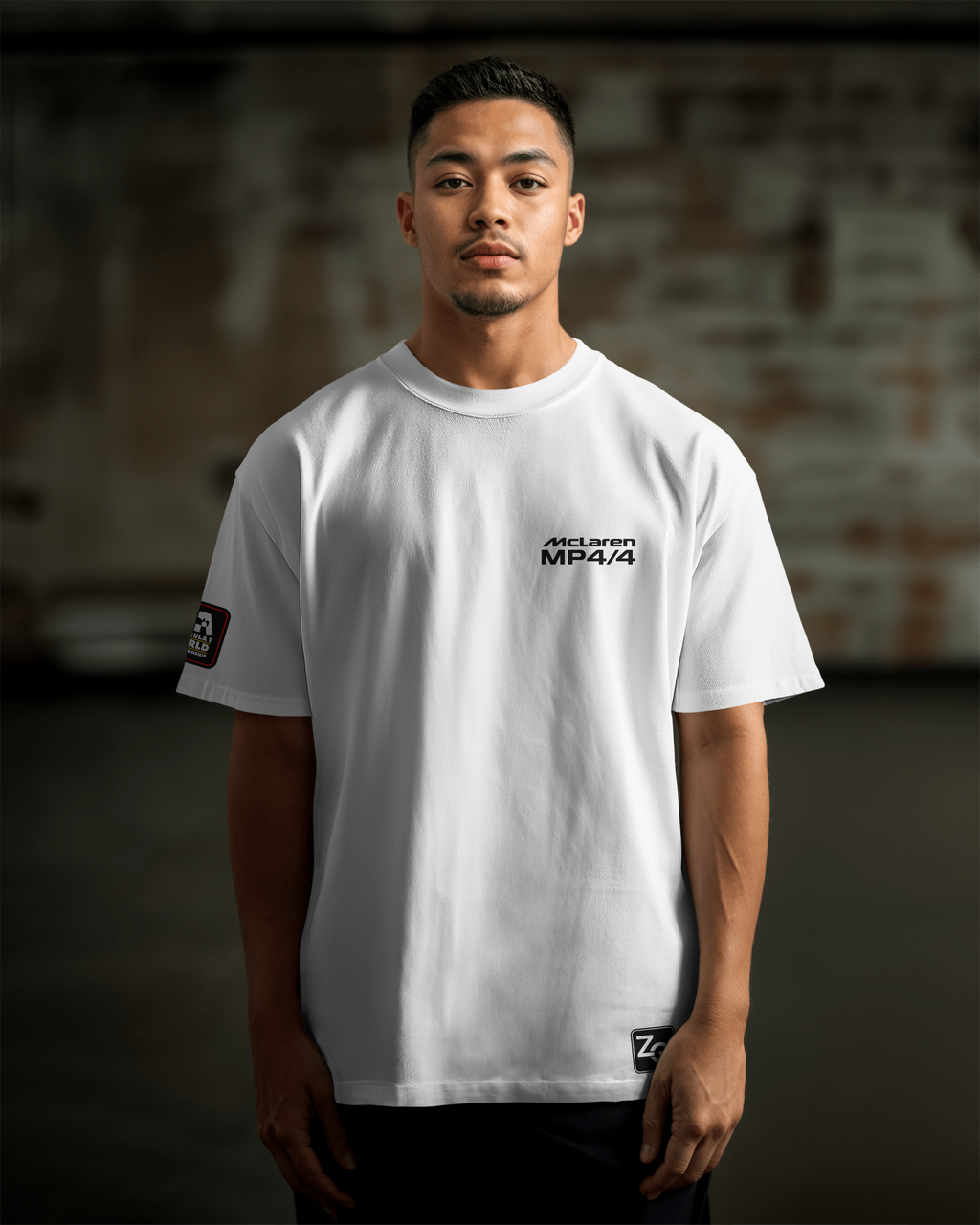 McLaren MP4 Oversize T-shirt Unisex biała/czarna