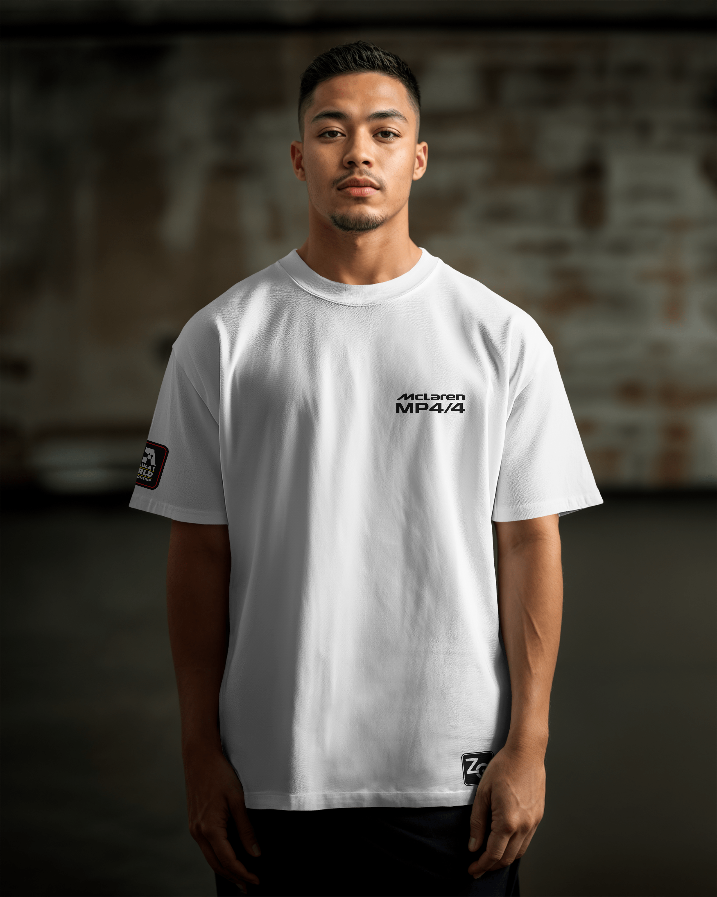 McLaren MP4 Oversize T-shirt Unisex biała/czarna