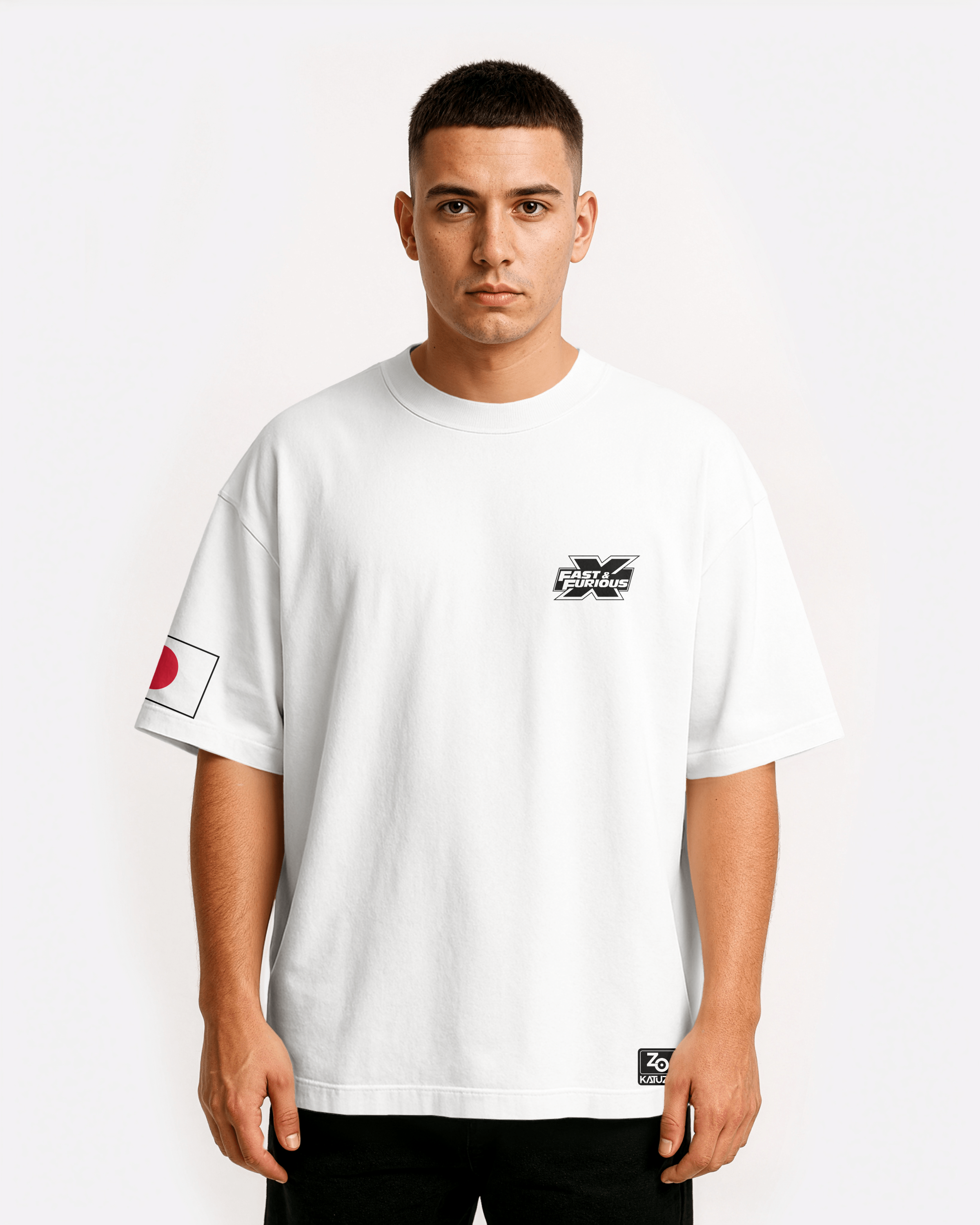 Nissan 240SX Oversize T-shirt Unisex biała/czarna