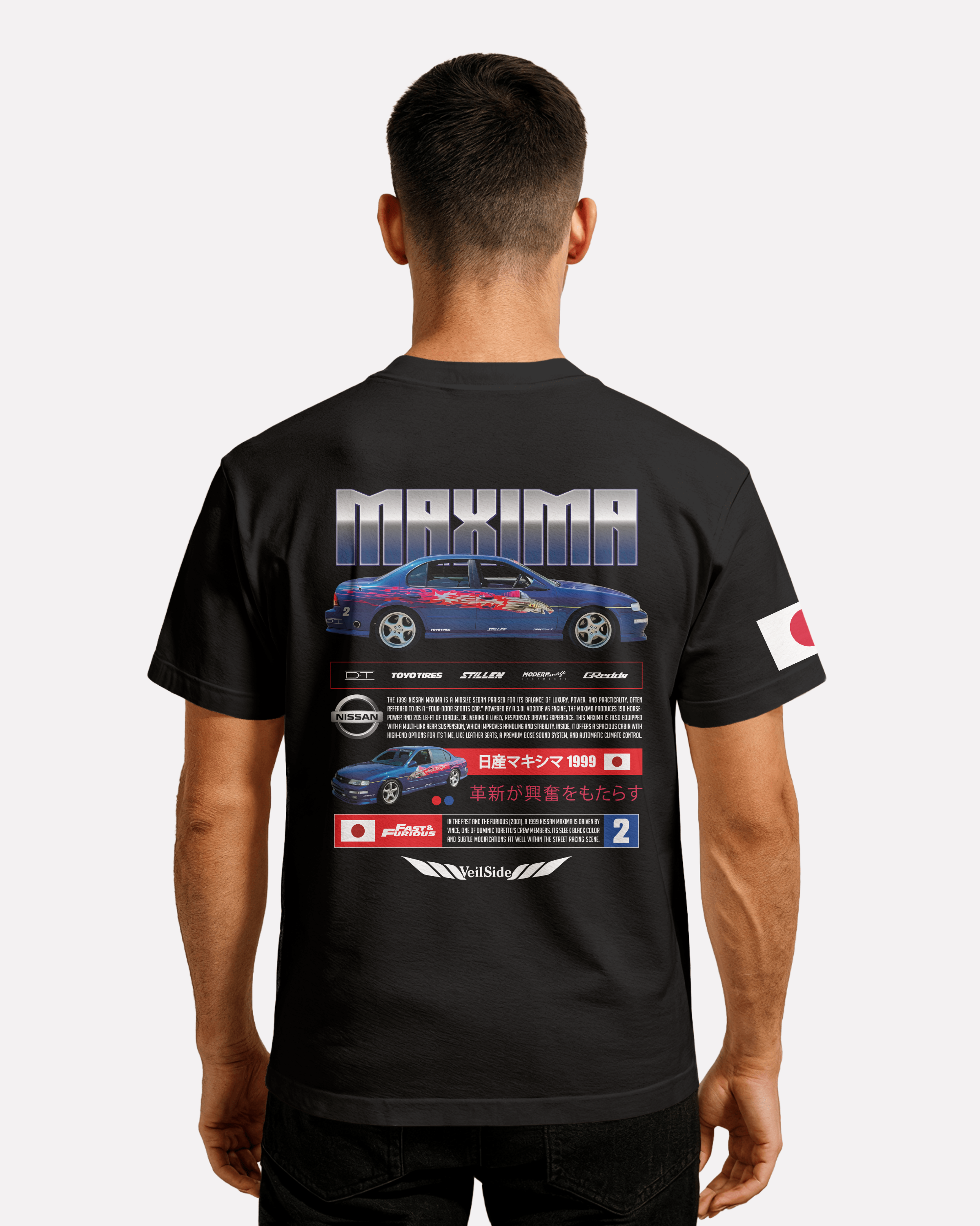 Nissan Maxima T-shirt Classic Unisex biała/czarna