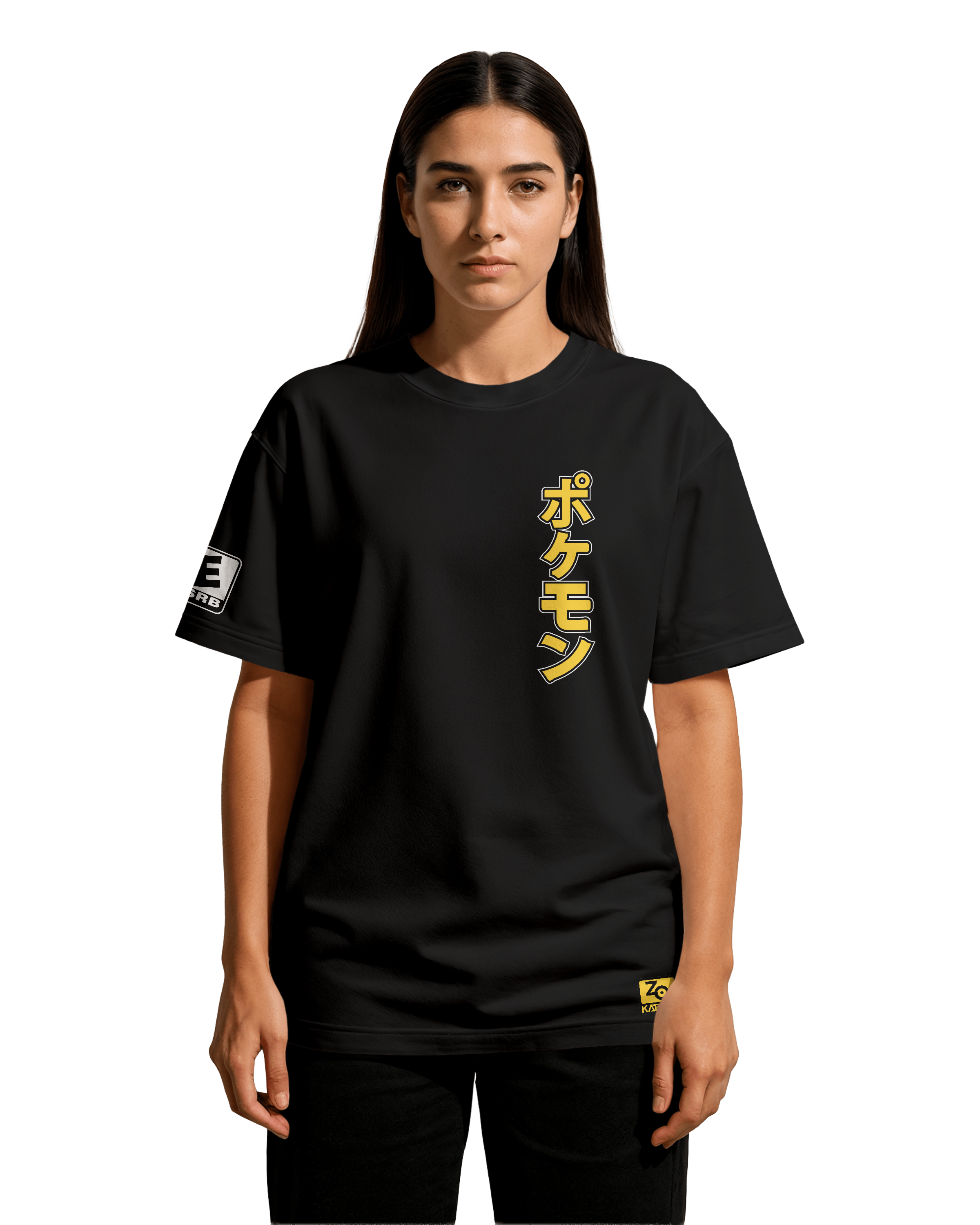 Pikachu Oversize/Box T-shirt Unisex biała/czarna