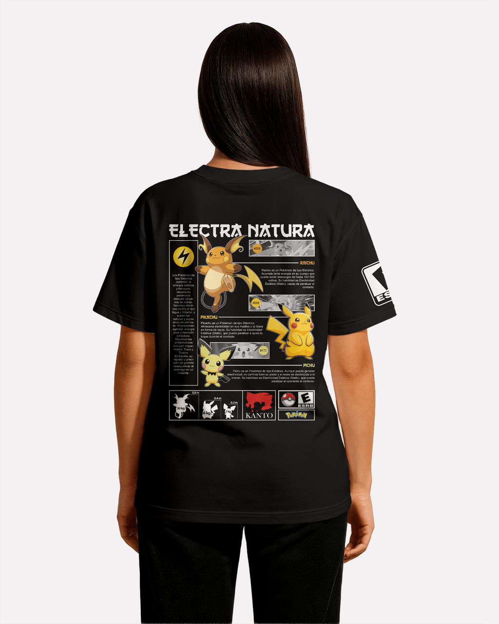 Pikachu Oversize/Box T-shirt Unisex biała/czarna