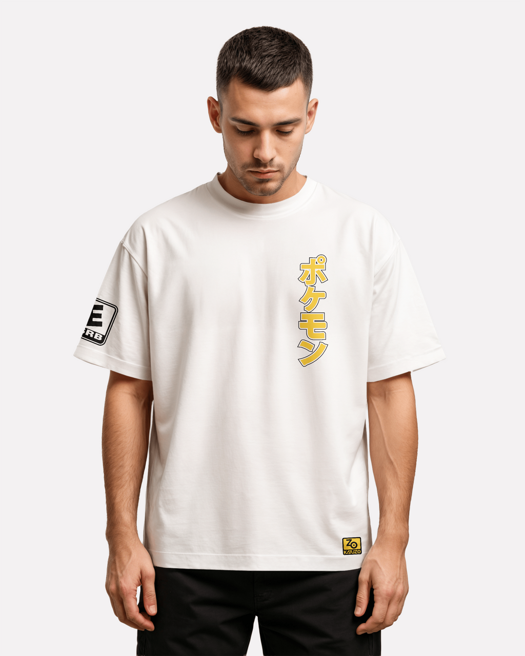 Pikachu Oversize/Box T-shirt Unisex biała/czarna