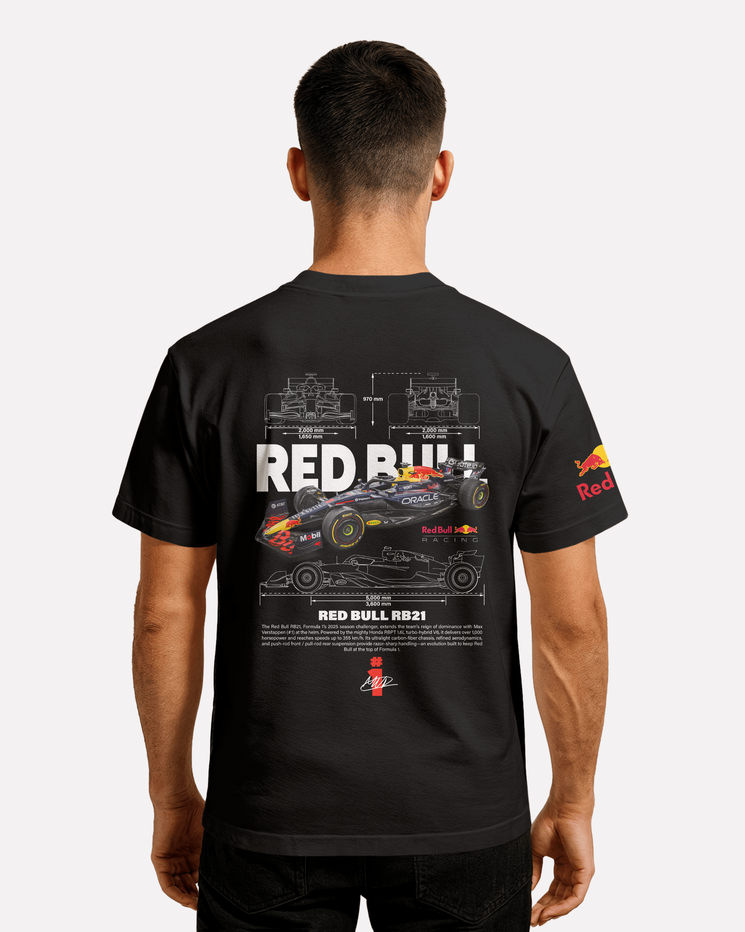 Redbull  T-shirt Classic Unisex  czarna/biała