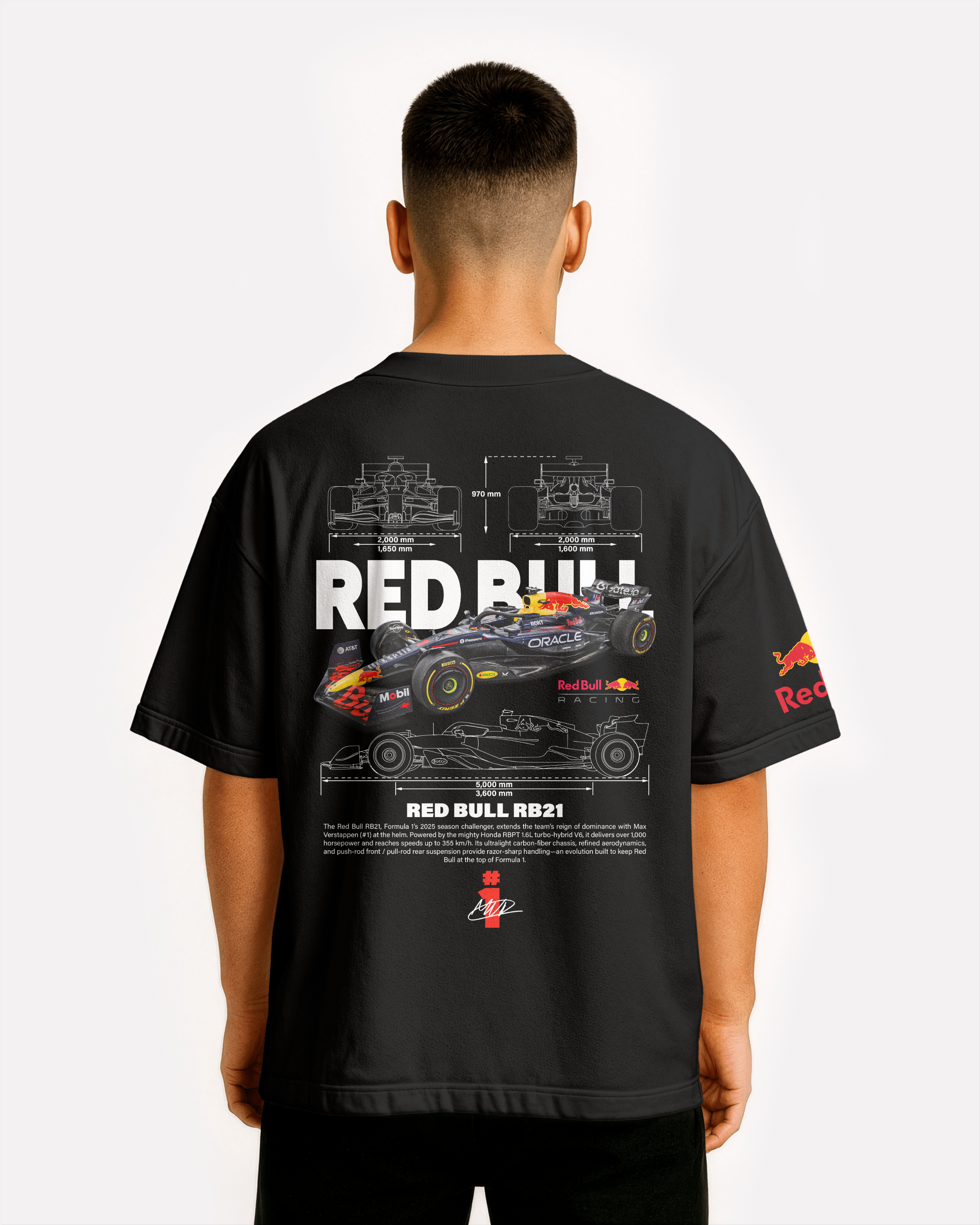 Redbull Oversize T-shirt Unisex biała/czarna (Kopia)