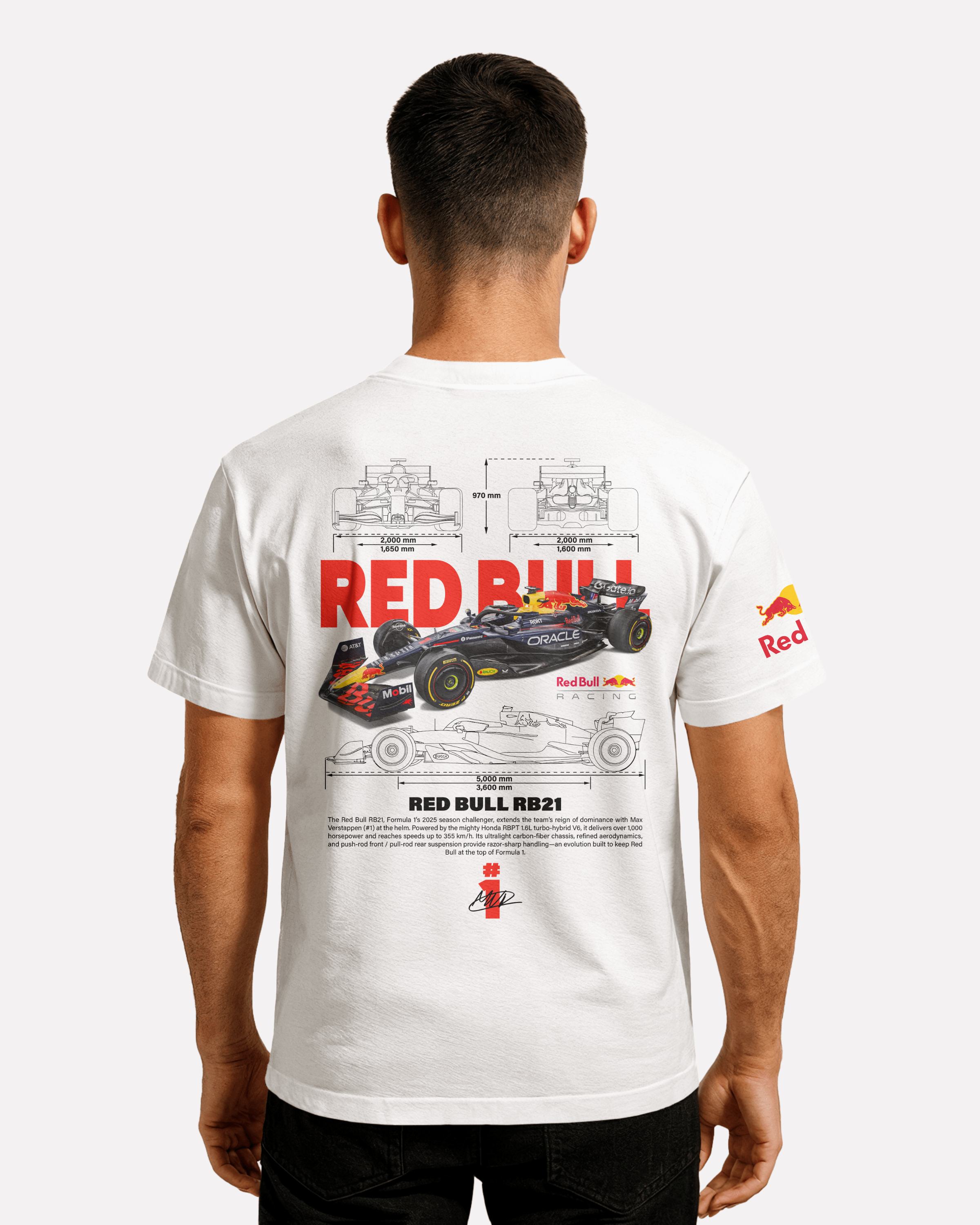 Redbull  T-shirt Classic Unisex  czarna/biała