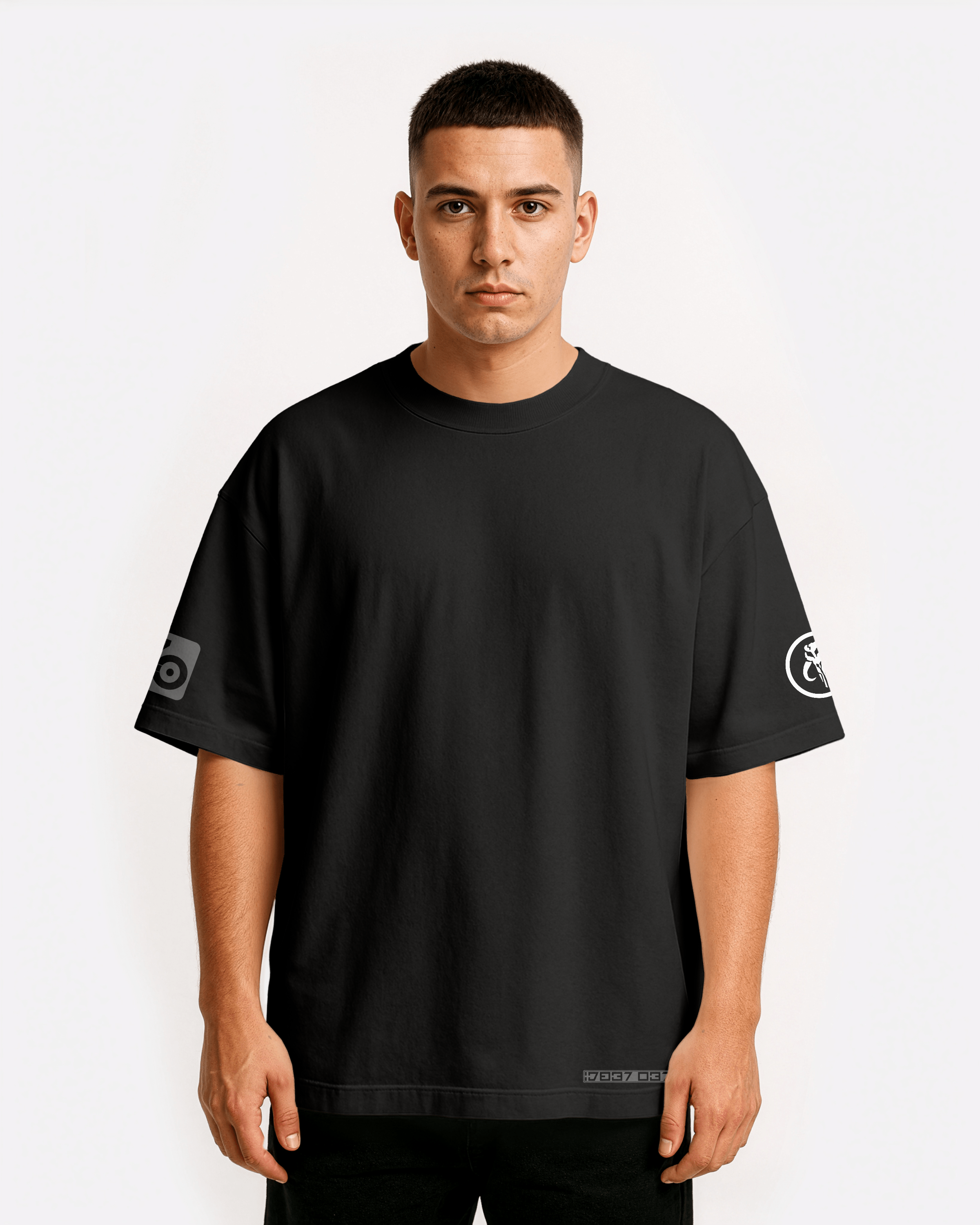 SLAVE 1 Oversize T-shirt Unisex biała/czarna