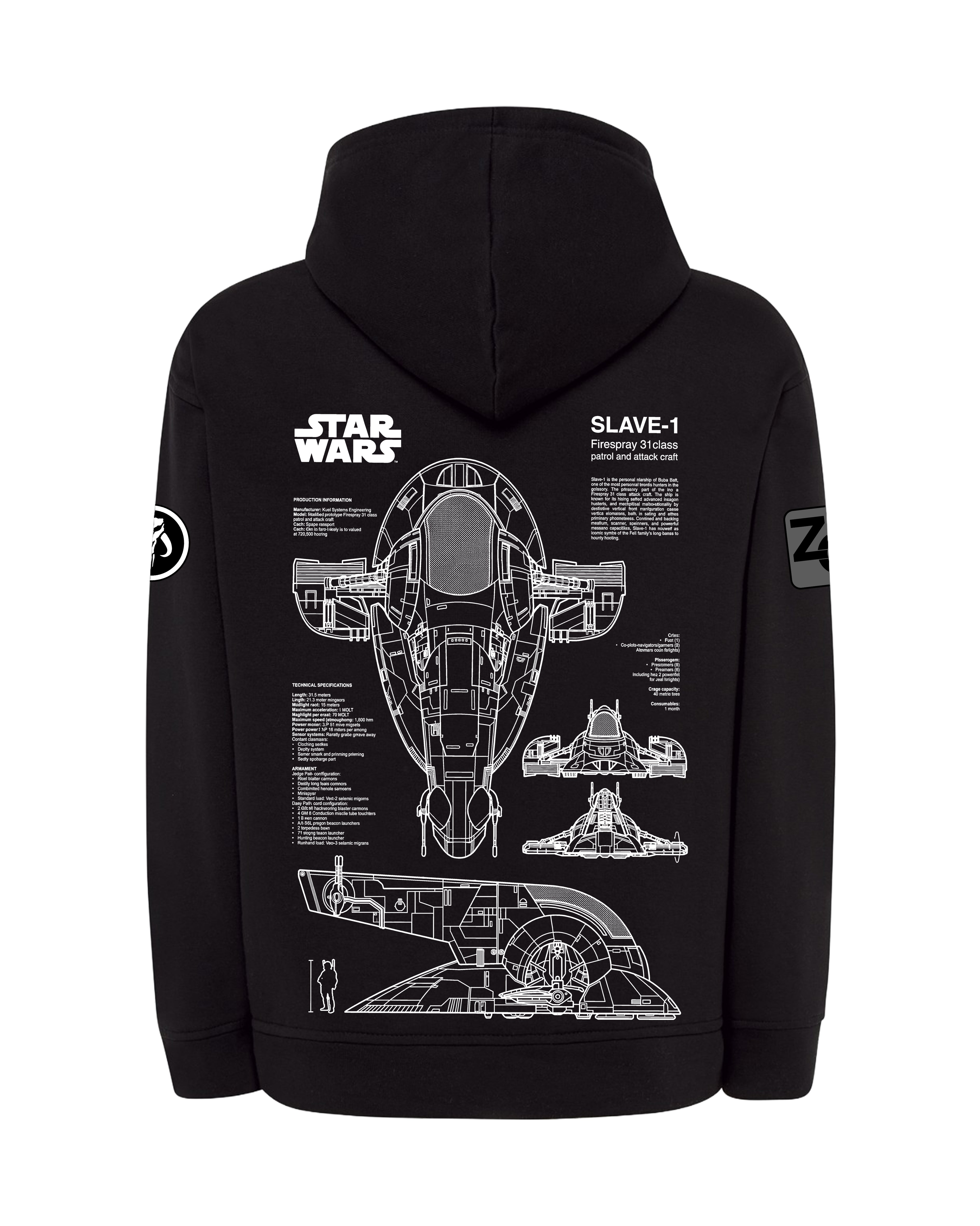 SLAVE 1 Bluza z kapturem 320g