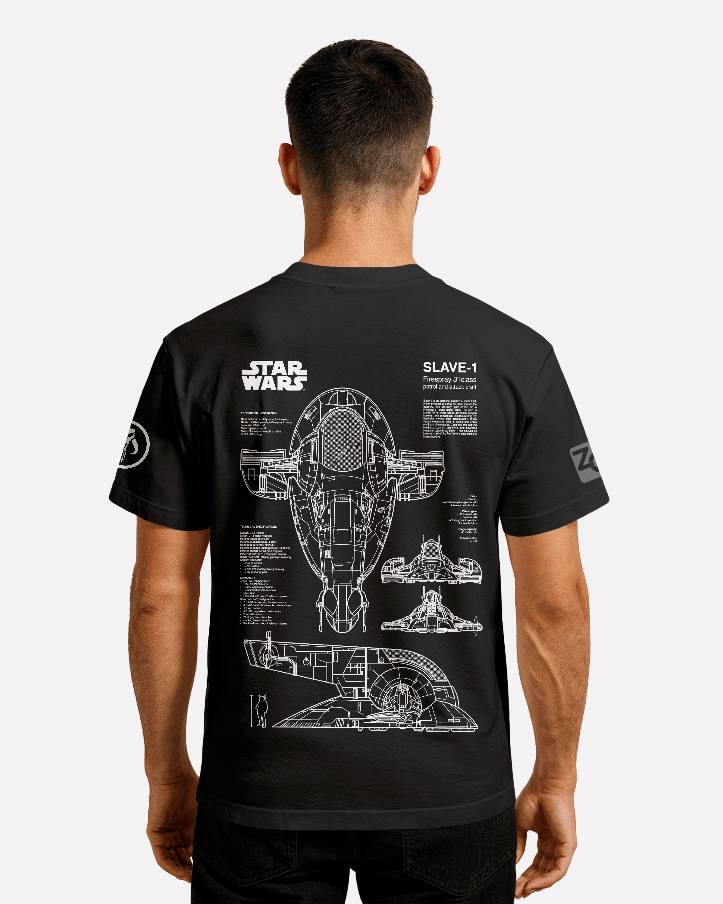 SLAVE 1 T-shirt Classic Unisex biała/czarna