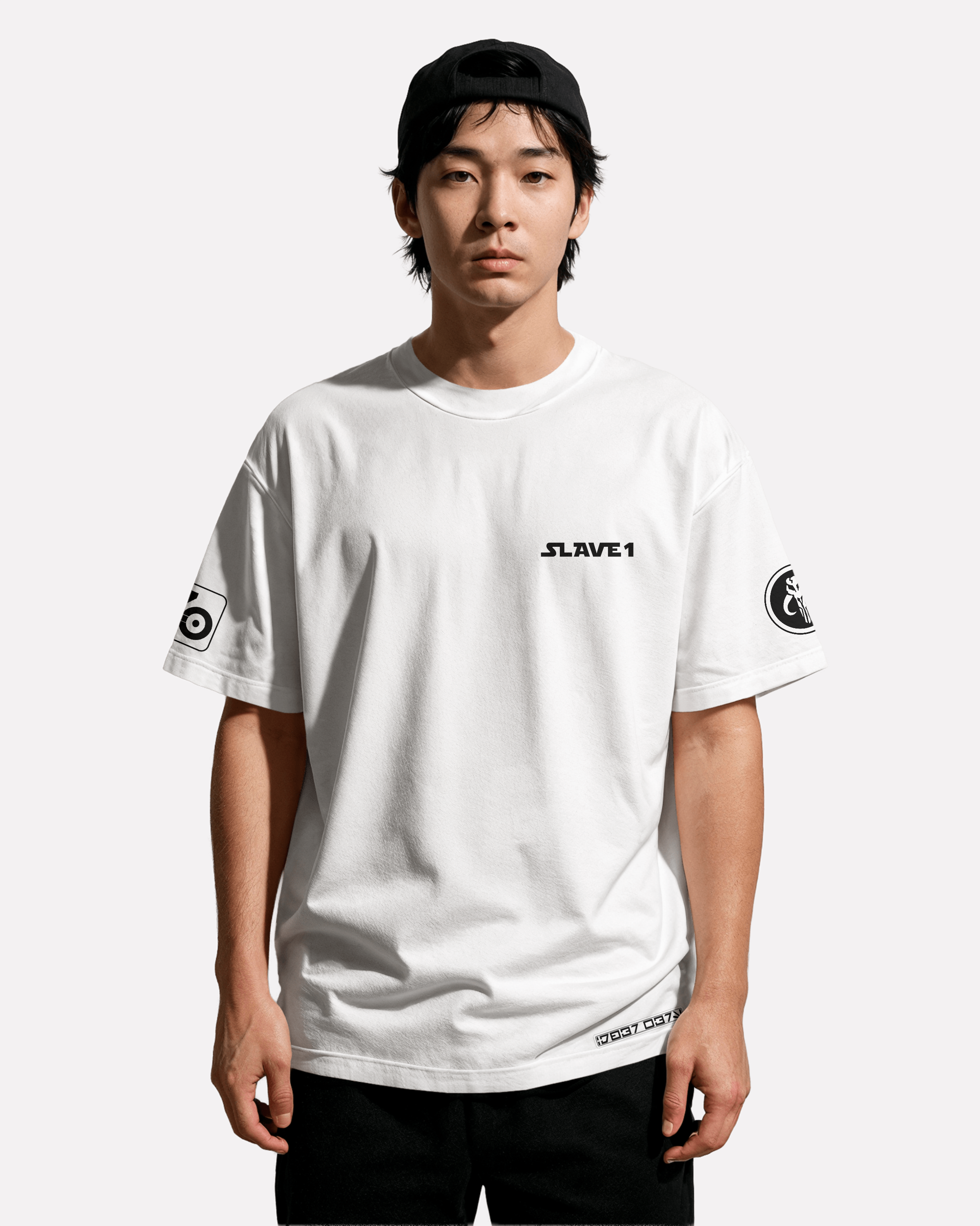 SLAVE 1 T-shirt Classic Unisex biała/czarna