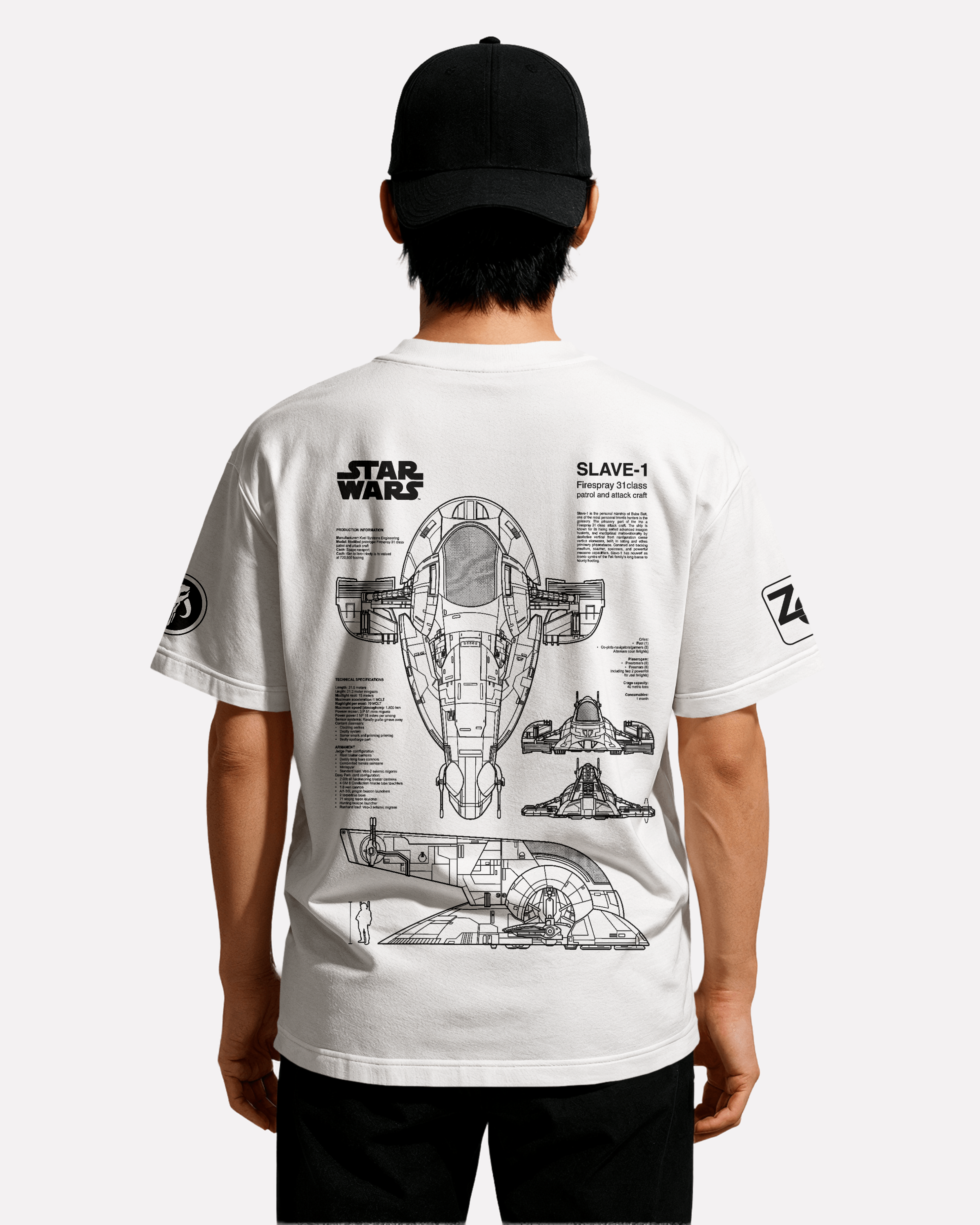 SLAVE 1 T-shirt Classic Unisex biała/czarna