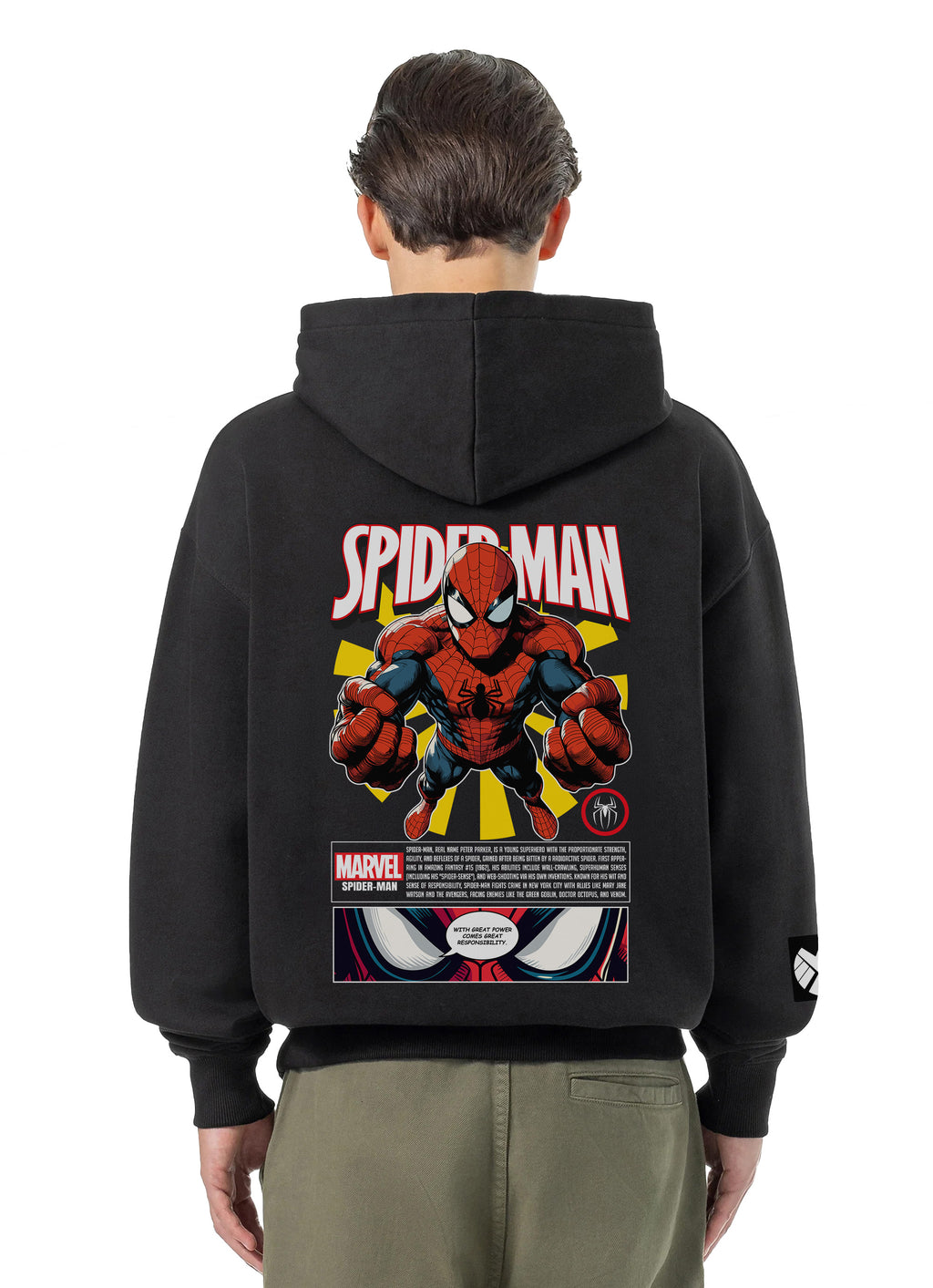 Spider Man Bluza Oversize z kapturem 320g