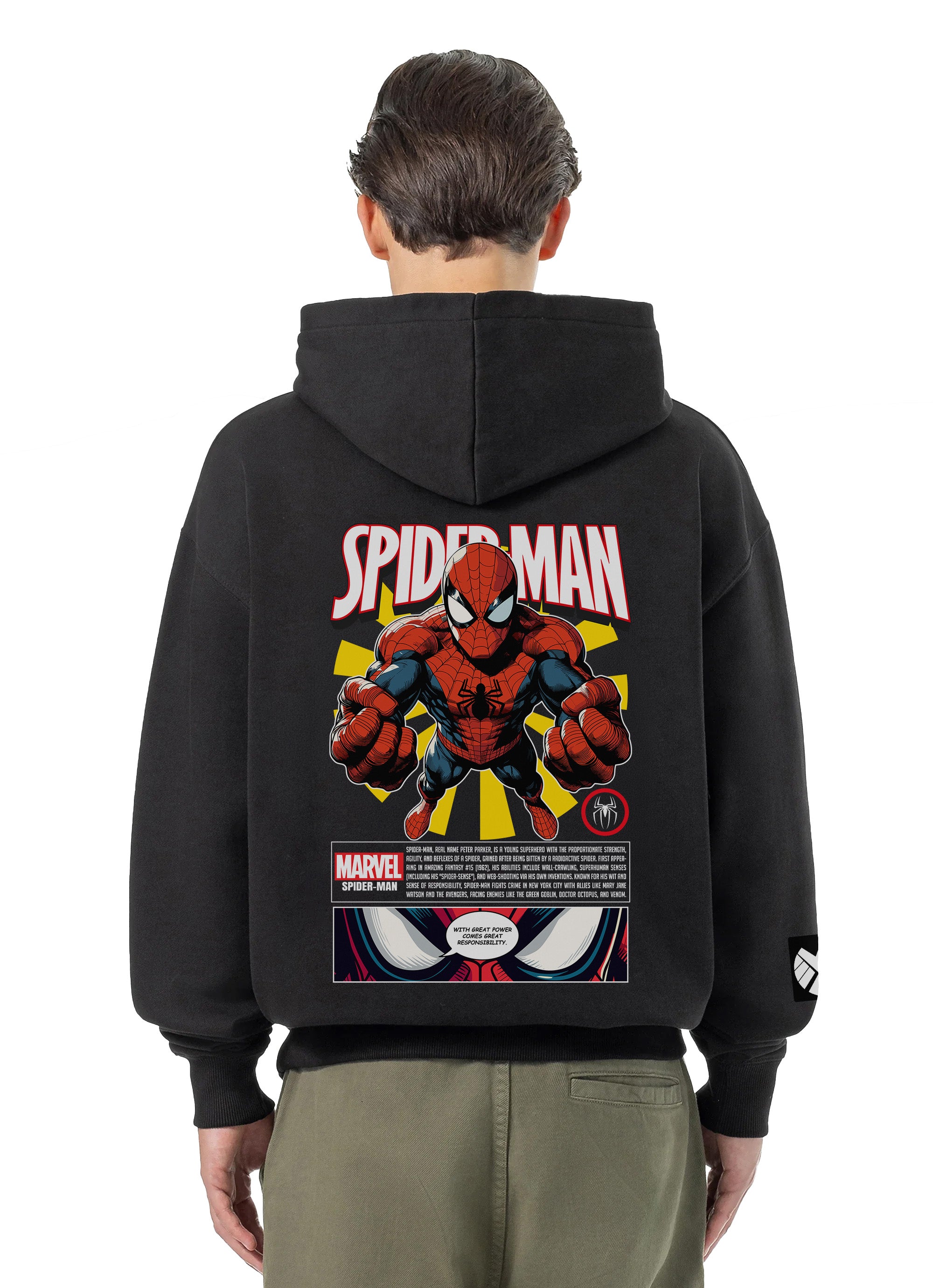 Spider Man Bluza Oversize z kapturem 320g